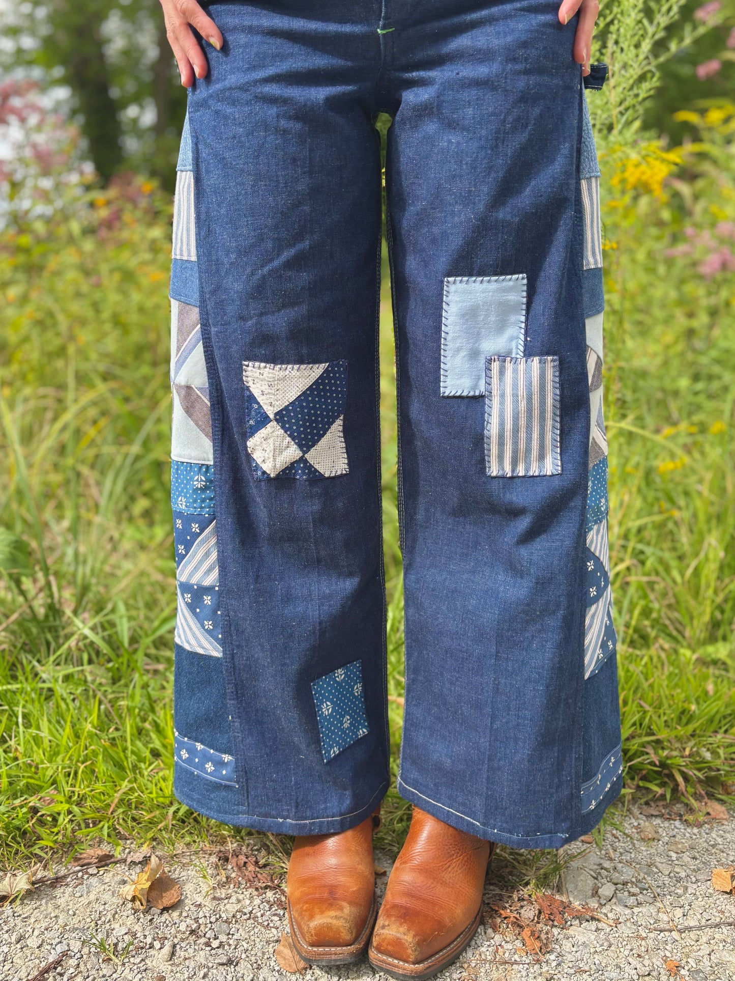 Patched Pinwheel Dee Cee Overalls