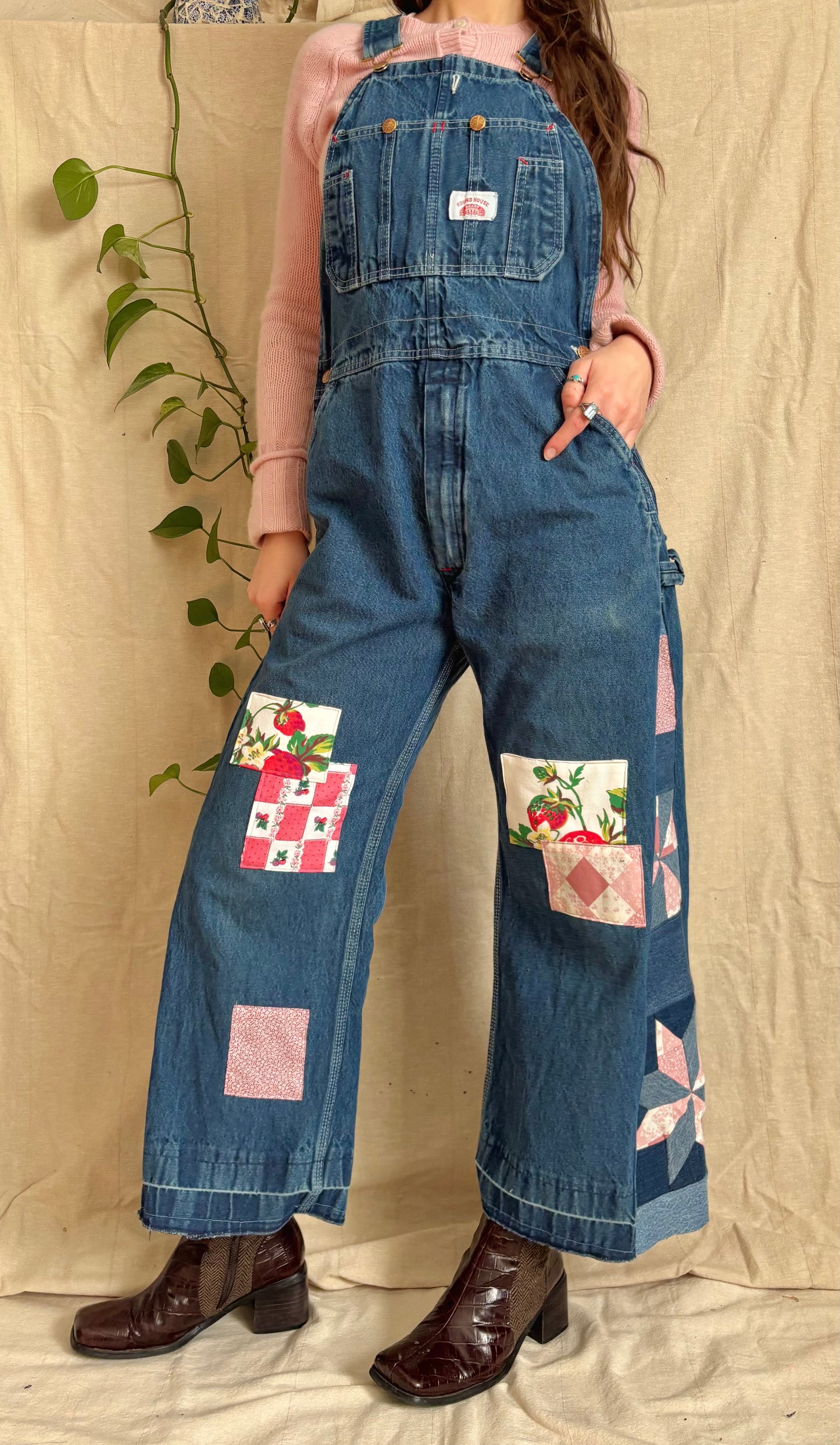 Strawberry Star & Pinwheel Overalls