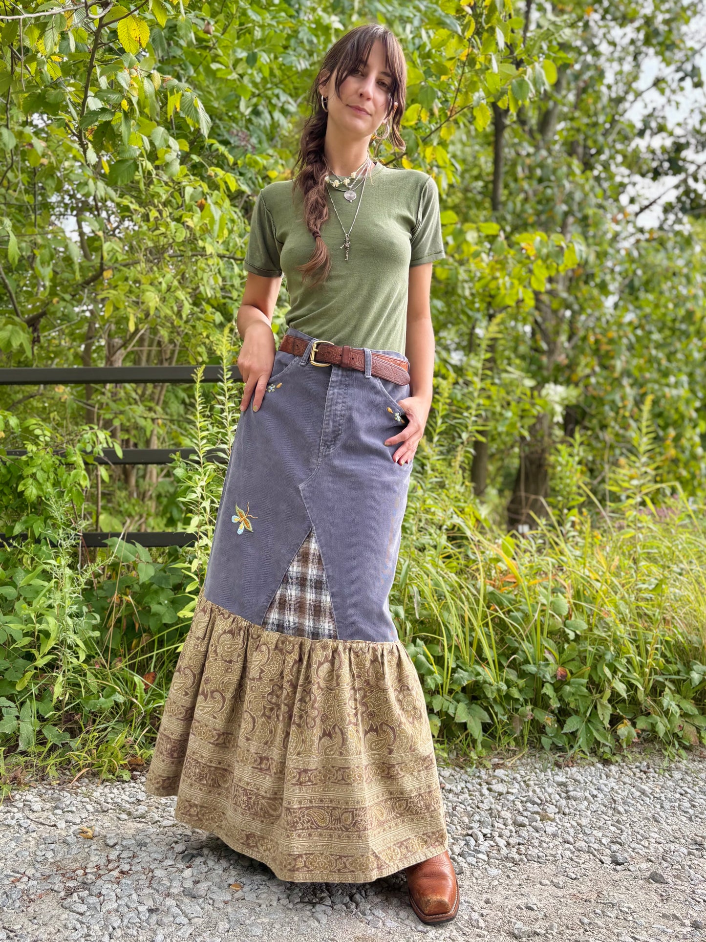 Corduroy Ruffle Skirt
