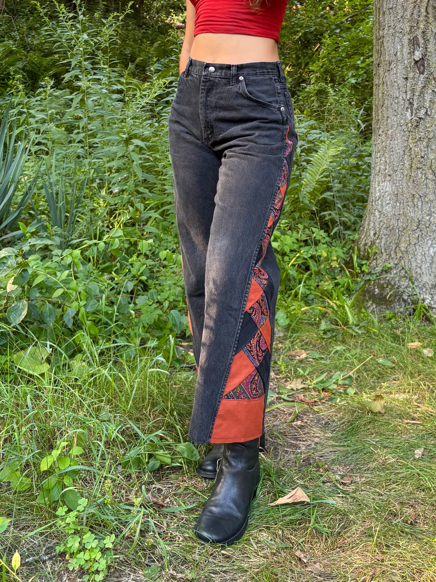 Black Wrangler Diamond Quilt Jeans