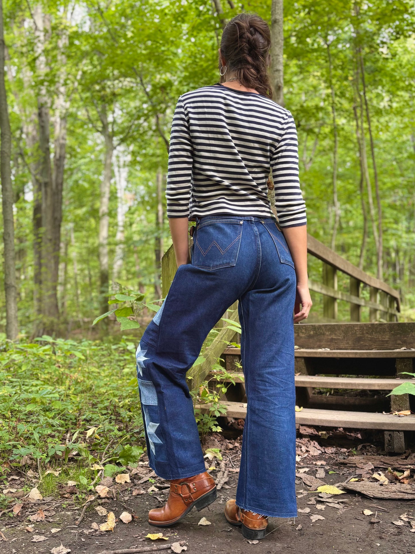 Patched Wrangler Star Jeans