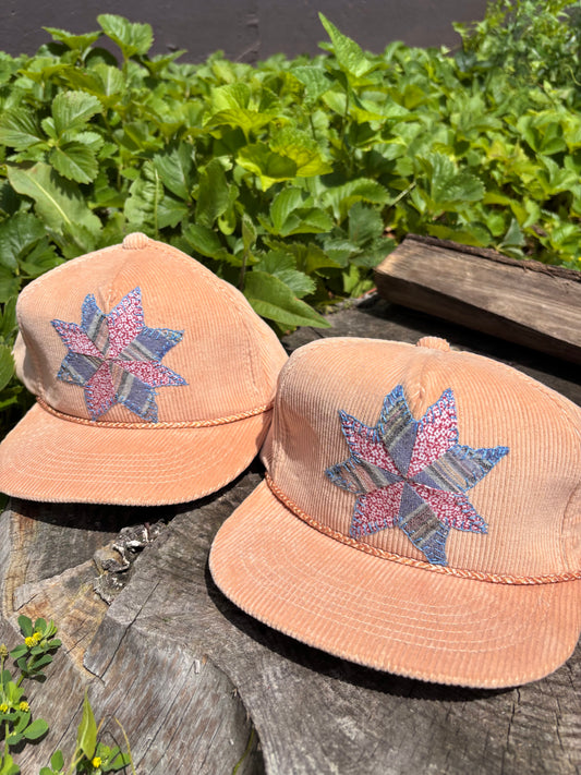 Star Quilt Corduroy Snap Back Hat