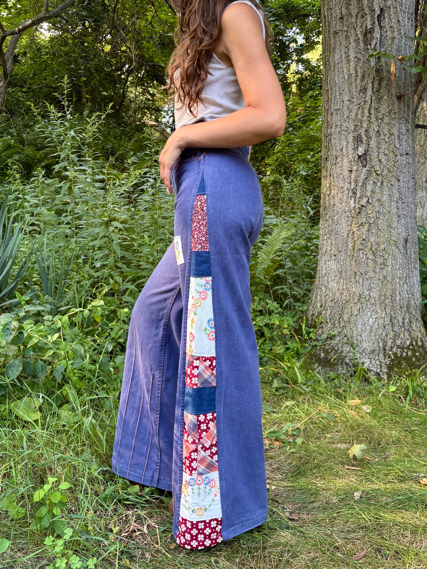 Violet 1970s Pinwheel Flares