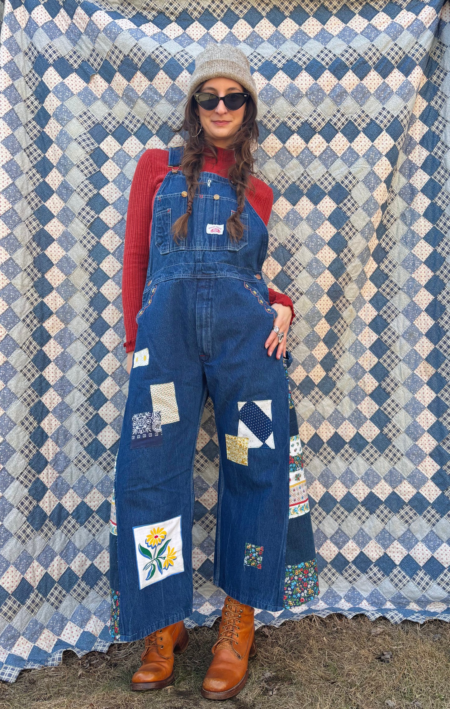 Spring Florals Patchwork Overalls