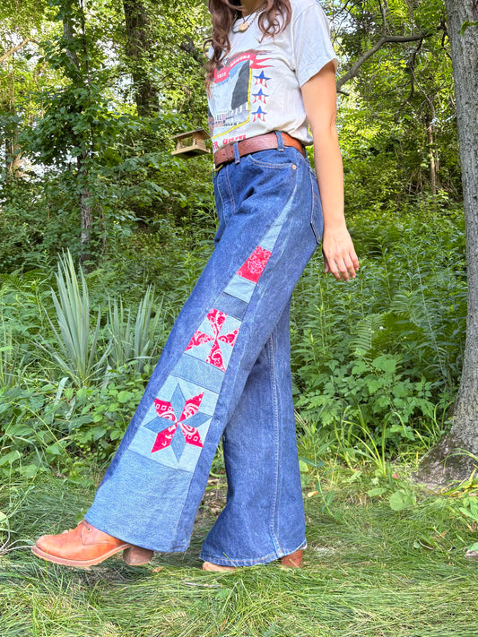 Bandana Star & Pinwheel Orange Tab Levi's