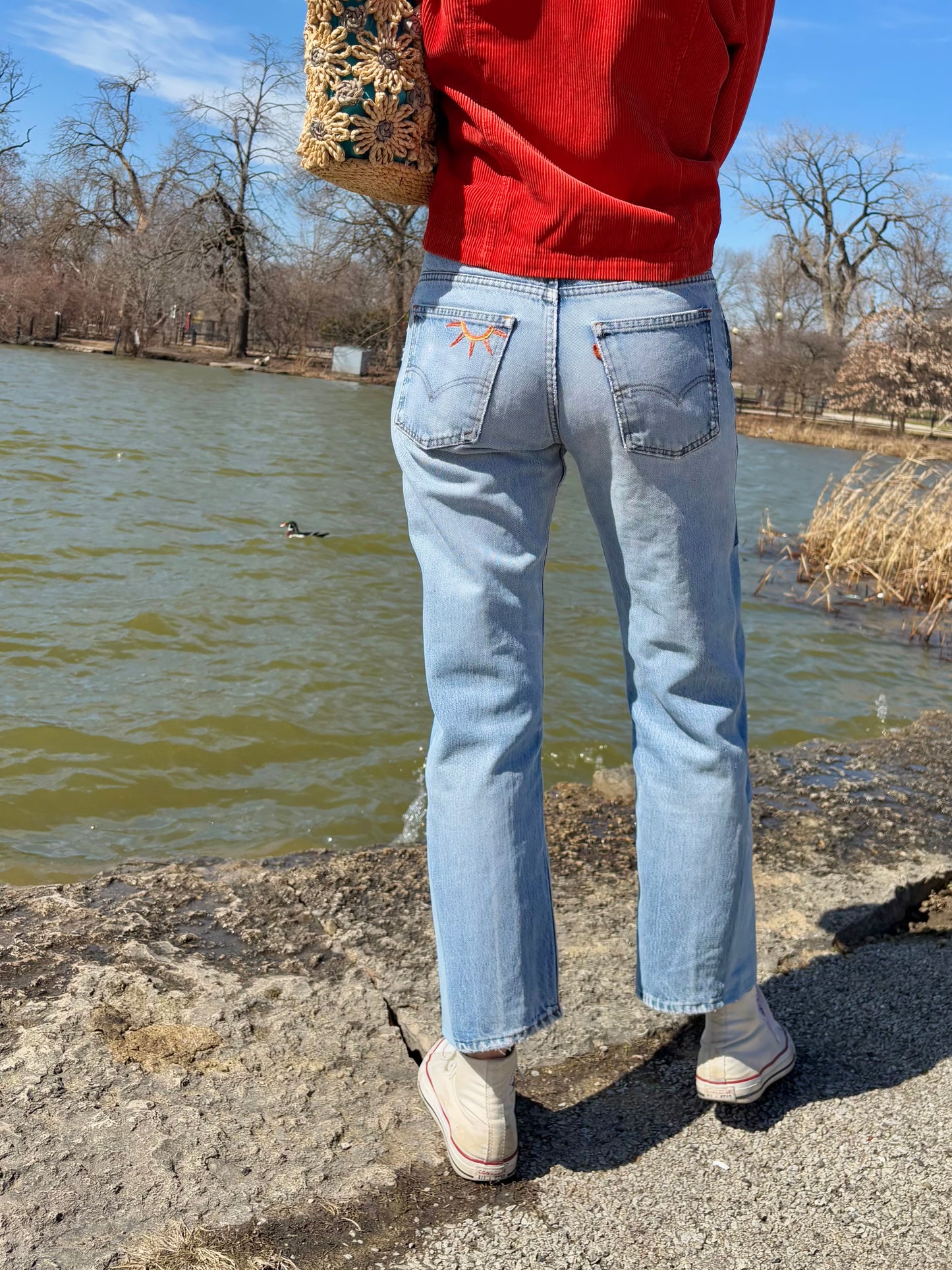 Plain Patched & embroideredLevi's size 31