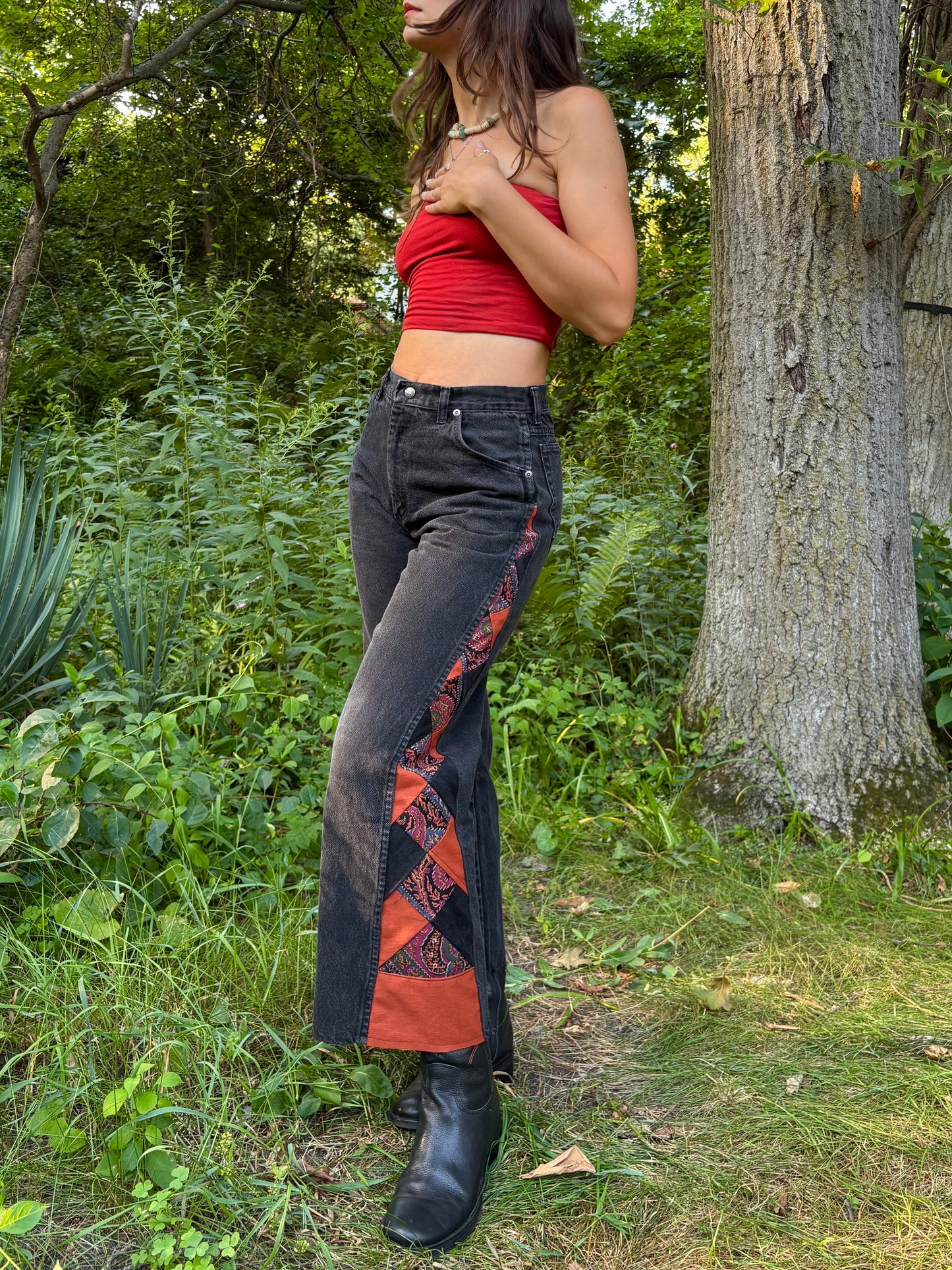 Black Wrangler Diamond Quilt Jeans