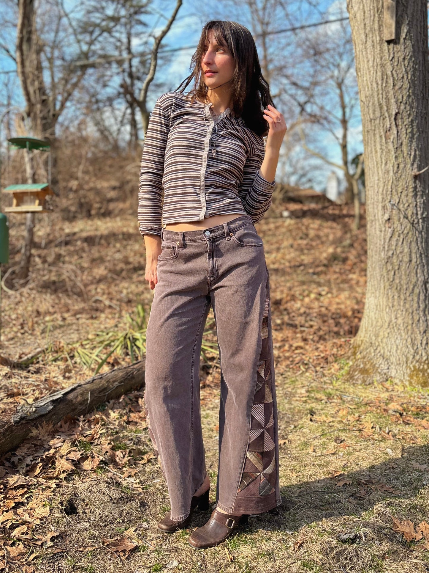Chocolate Brown Pinwheel Jeans