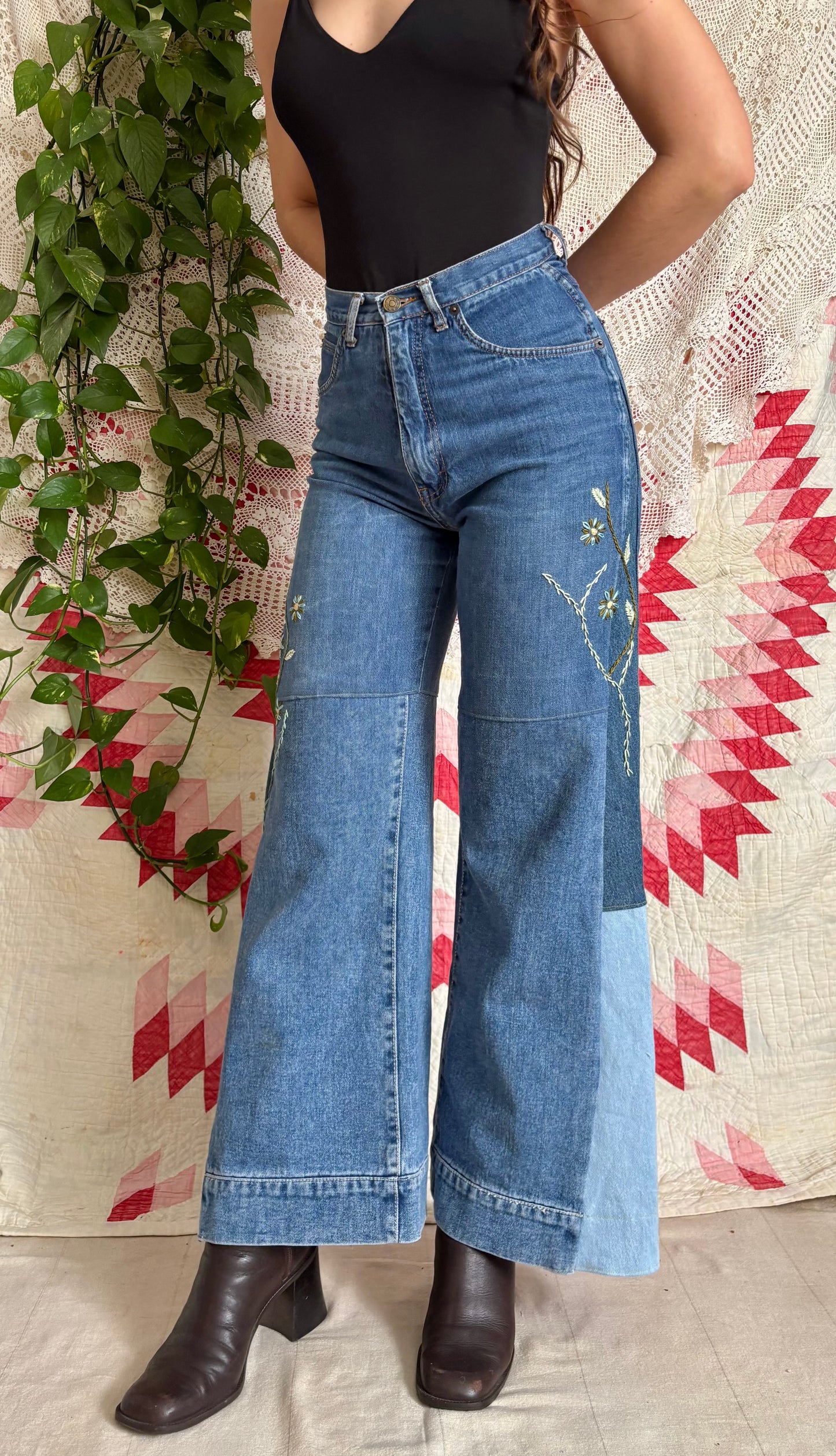 Embroidered Plain Jane Jeans