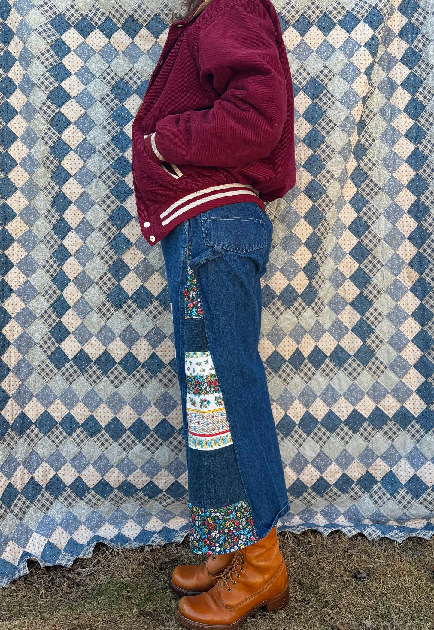 Spring Florals Patchwork Overalls