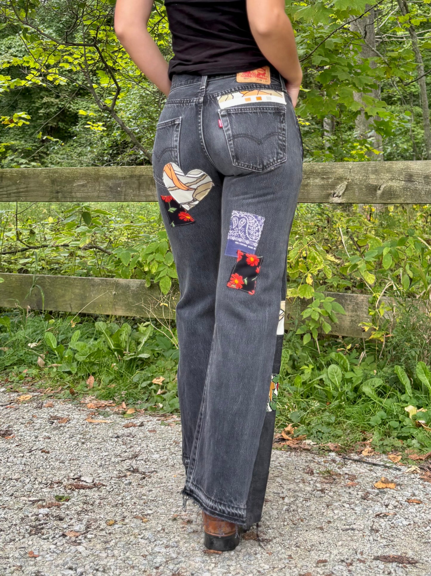 Multi Color Patched Black Levi's