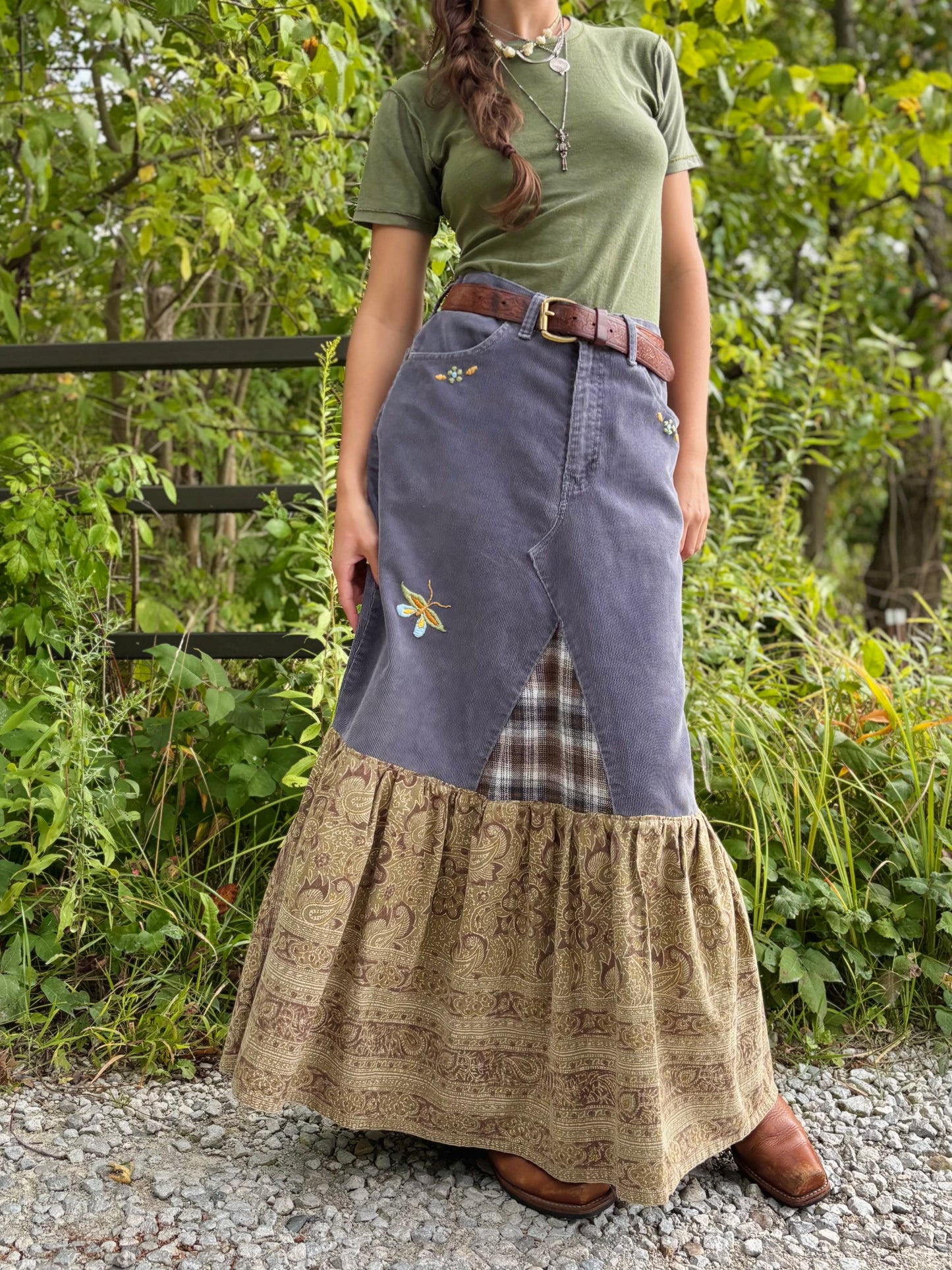 Corduroy Ruffle Skirt