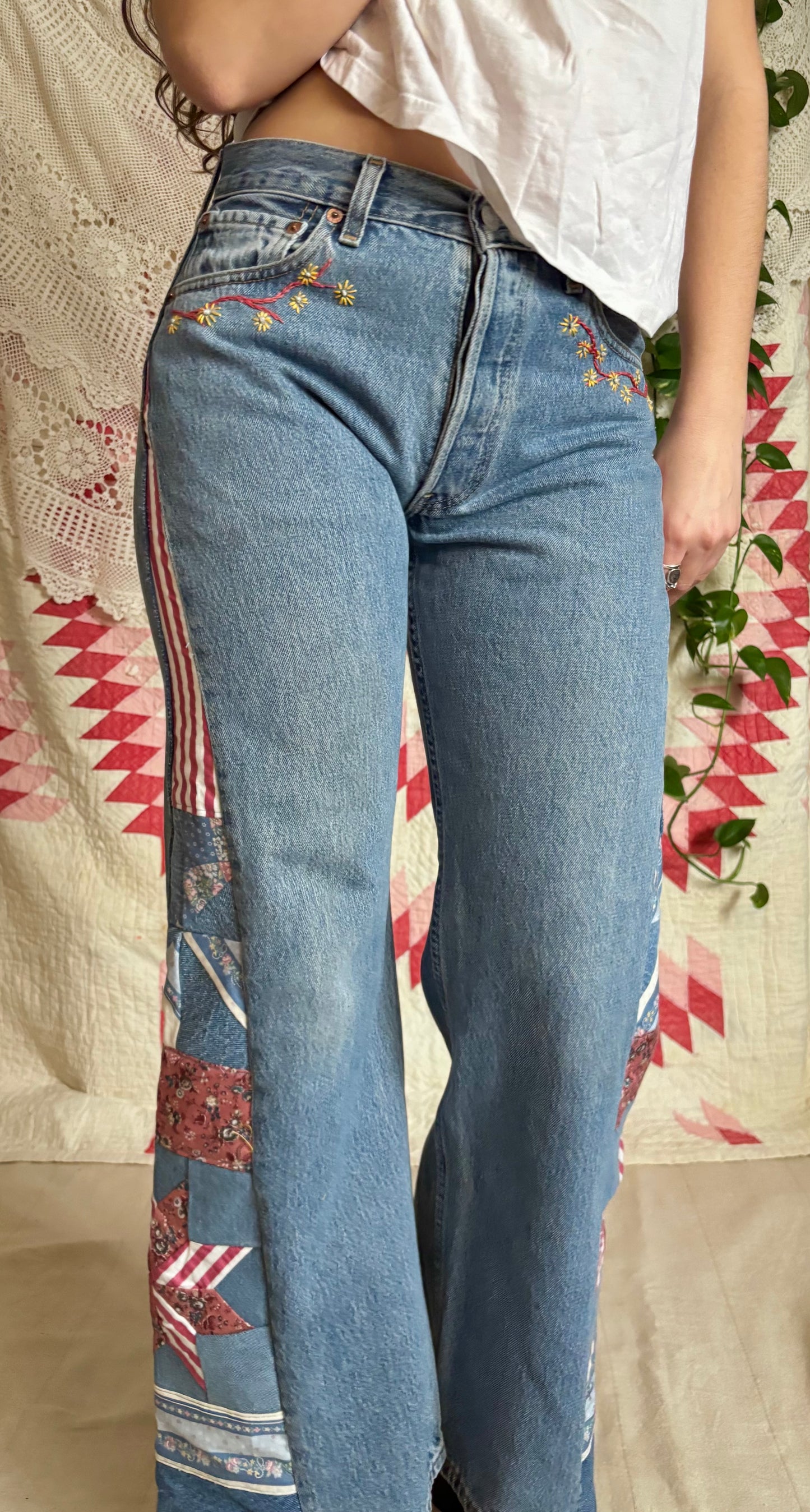 Embroidered Star & Pinwheel Levi's