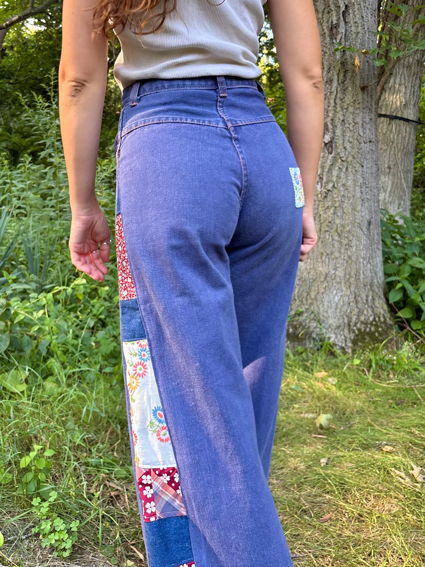 Violet 1970s Pinwheel Flares