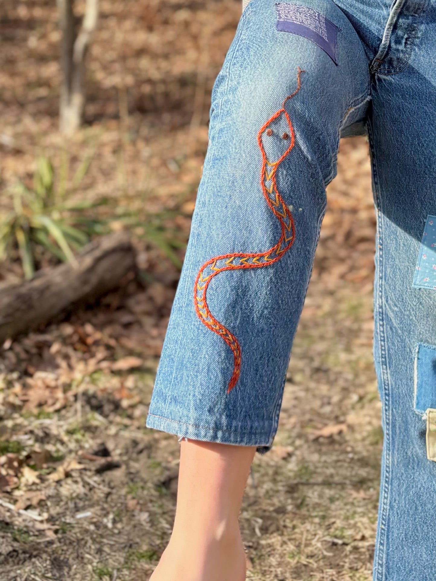 🐍 Patched & Embroidered Levi's