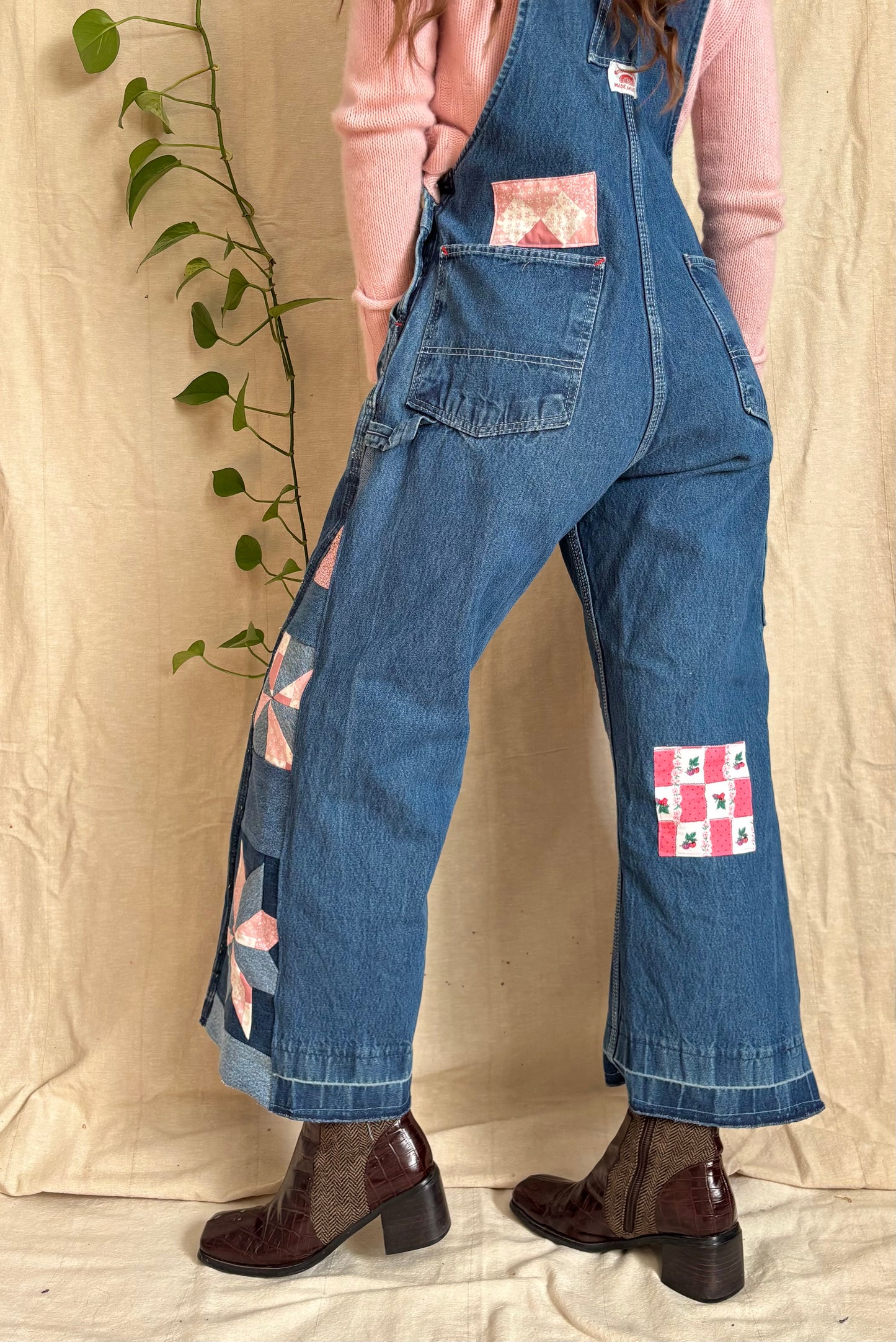 Strawberry Star & Pinwheel Overalls