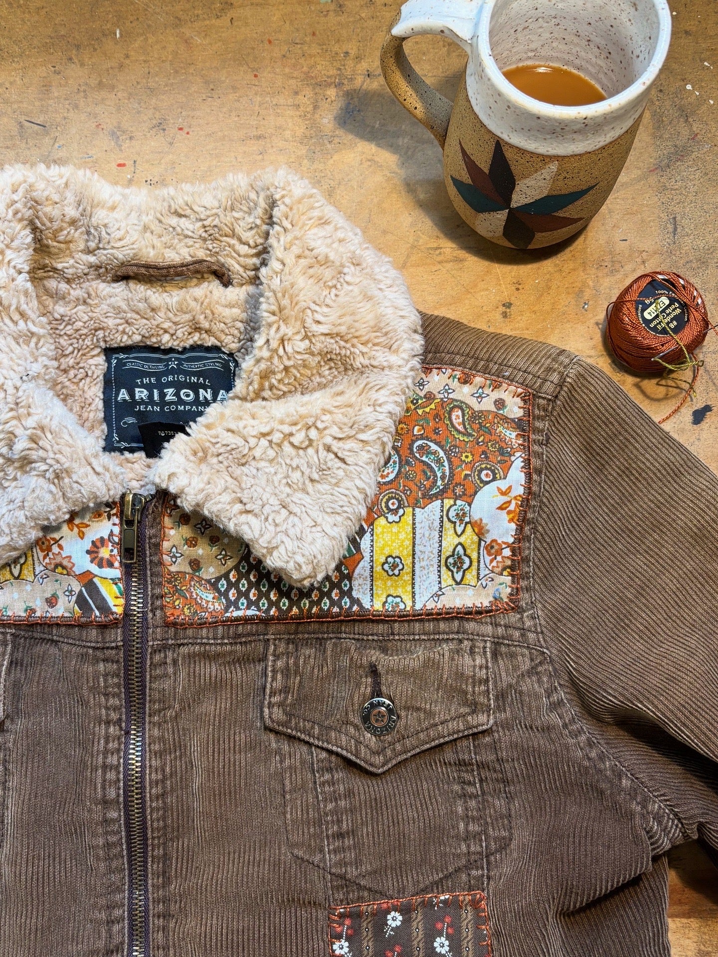 🤎 Embroidered & Patched Corduroy Jacket