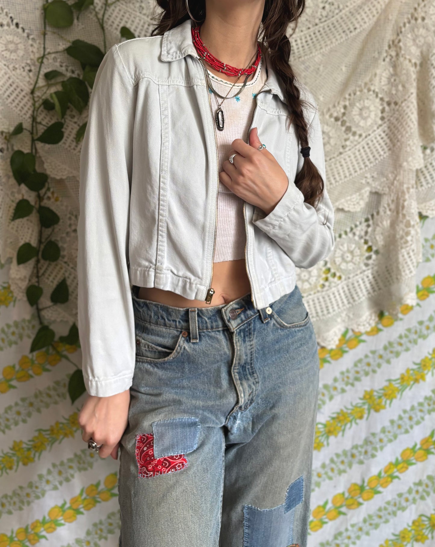 Embroidered 1970s Cropped Jacket