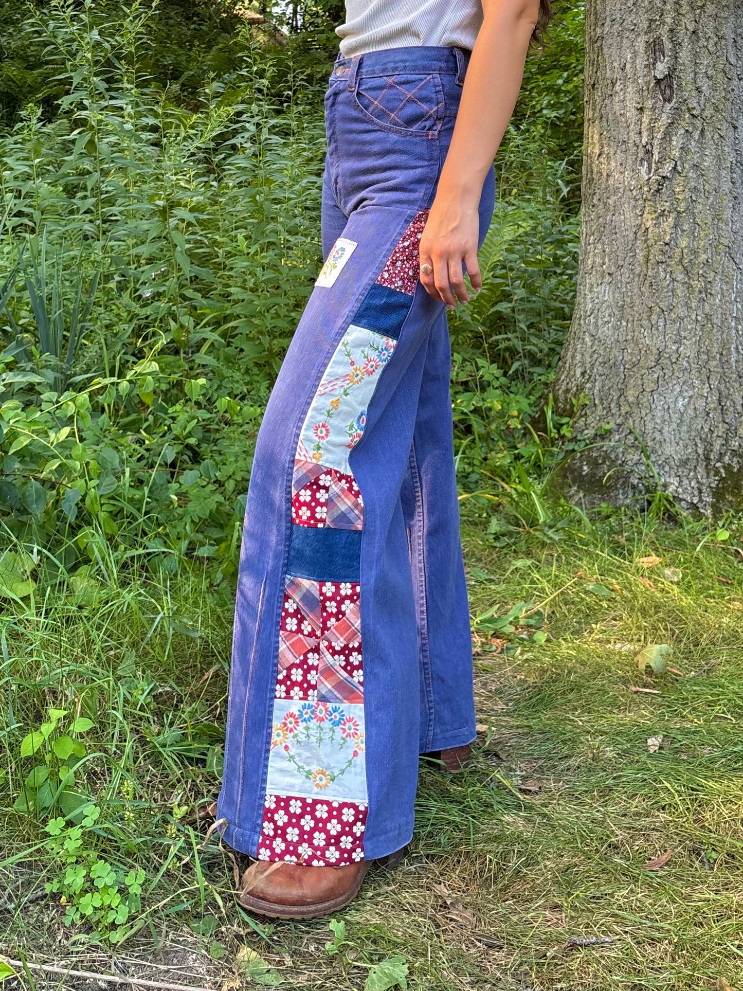 Violet 1970s Pinwheel Flares