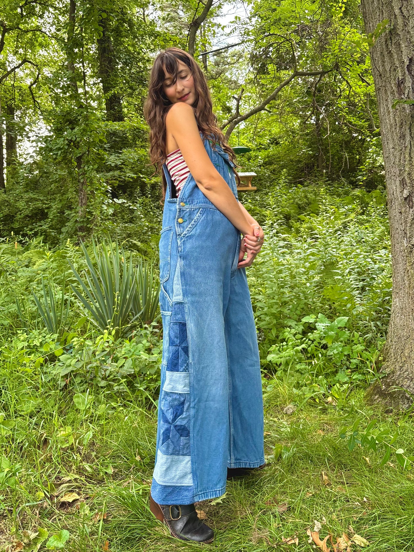Blue Jean Star & Pinwheel Overalls