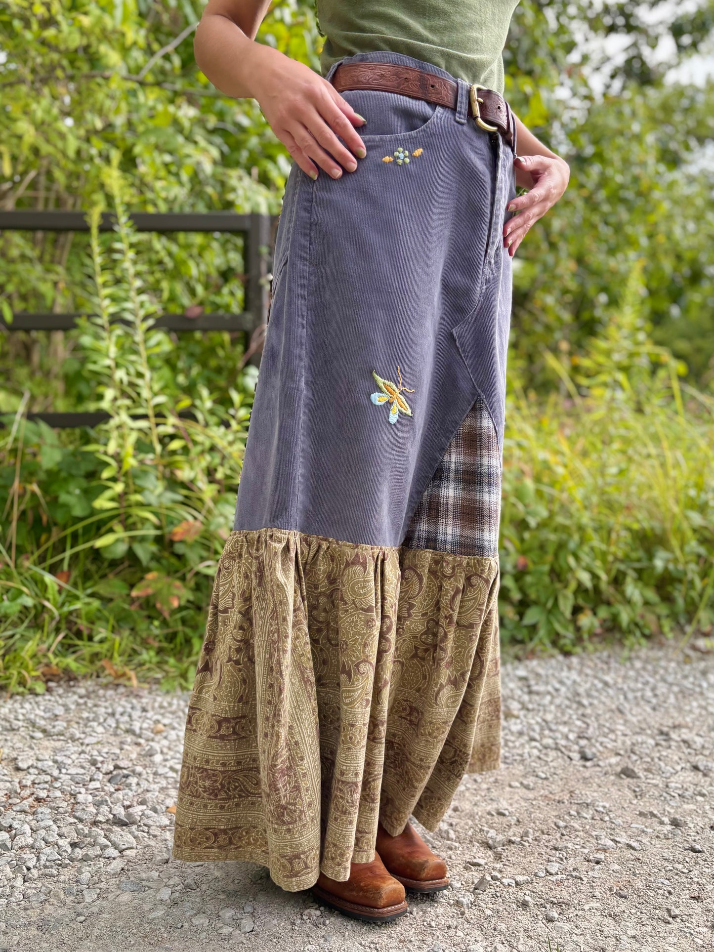 Corduroy Ruffle Skirt