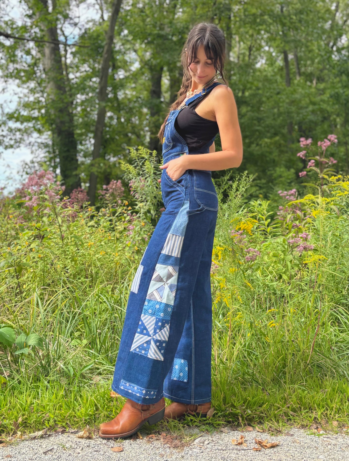 Patched Pinwheel Dee Cee Overalls