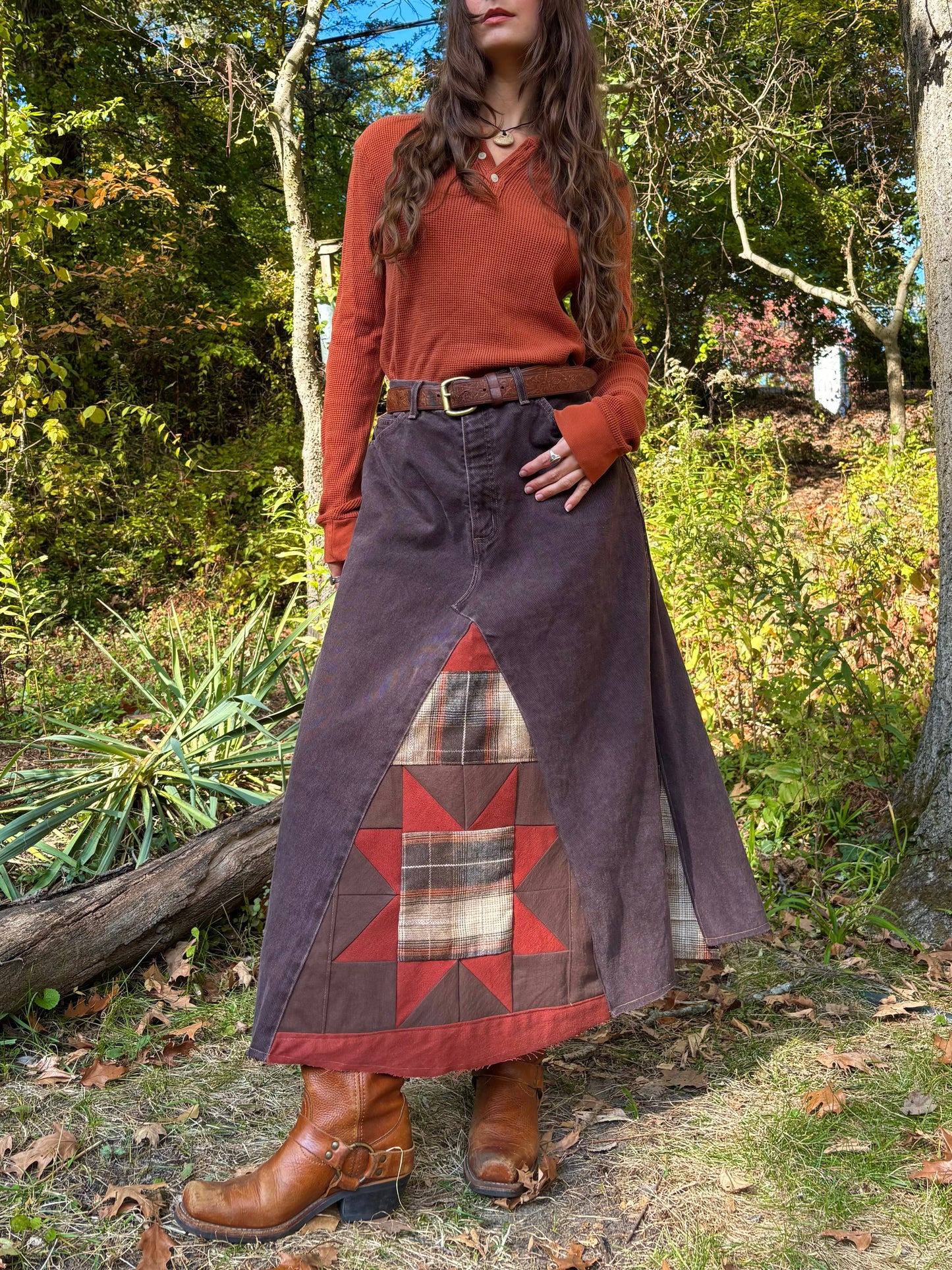 Coffee Brown Quilt Skirt