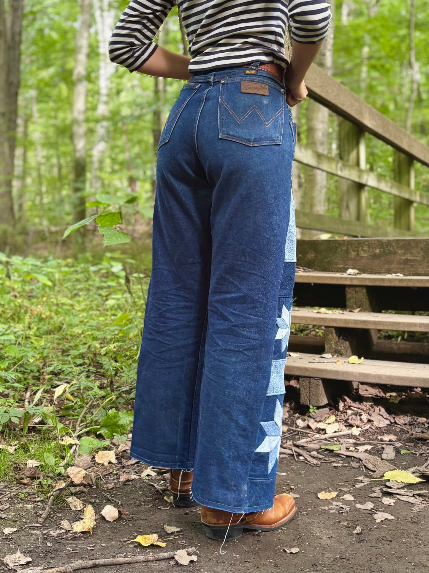 Patched Wrangler Star Jeans
