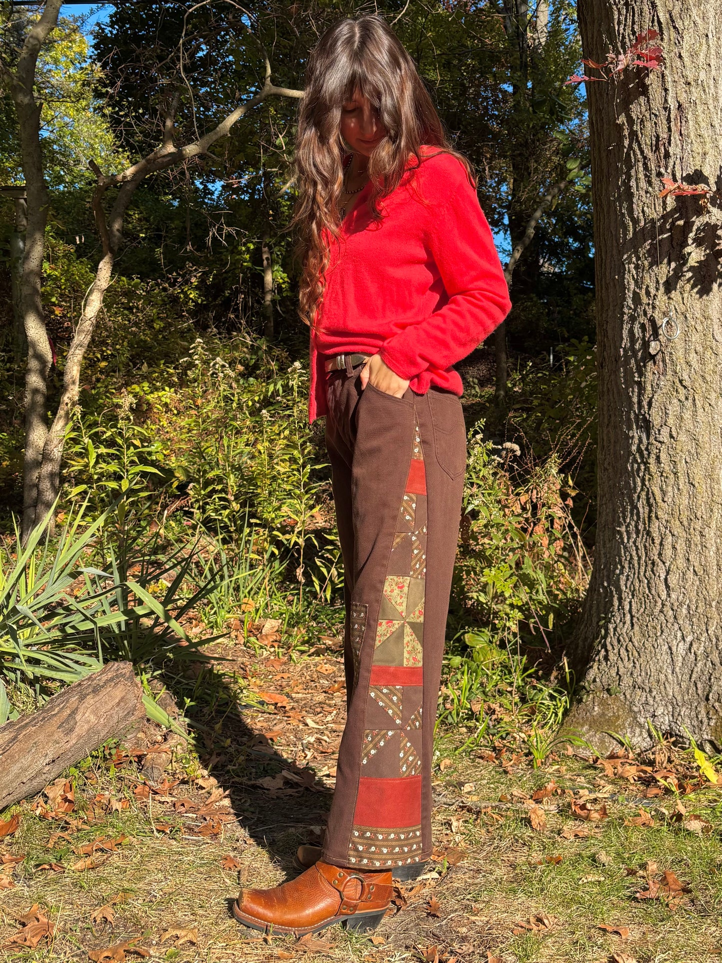 Chocolate Brown Pinwheel Lee Jeans