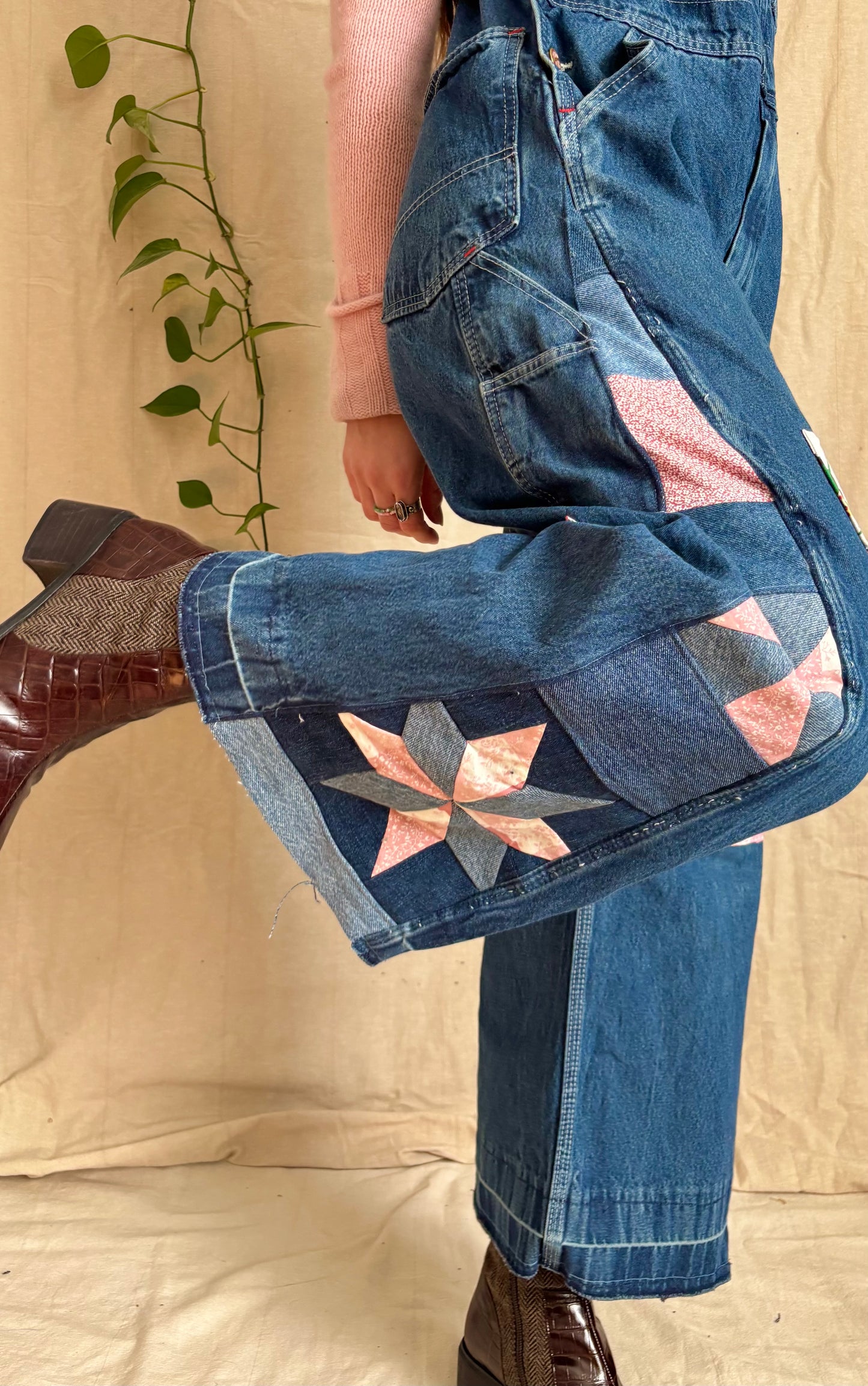 Strawberry Star & Pinwheel Overalls