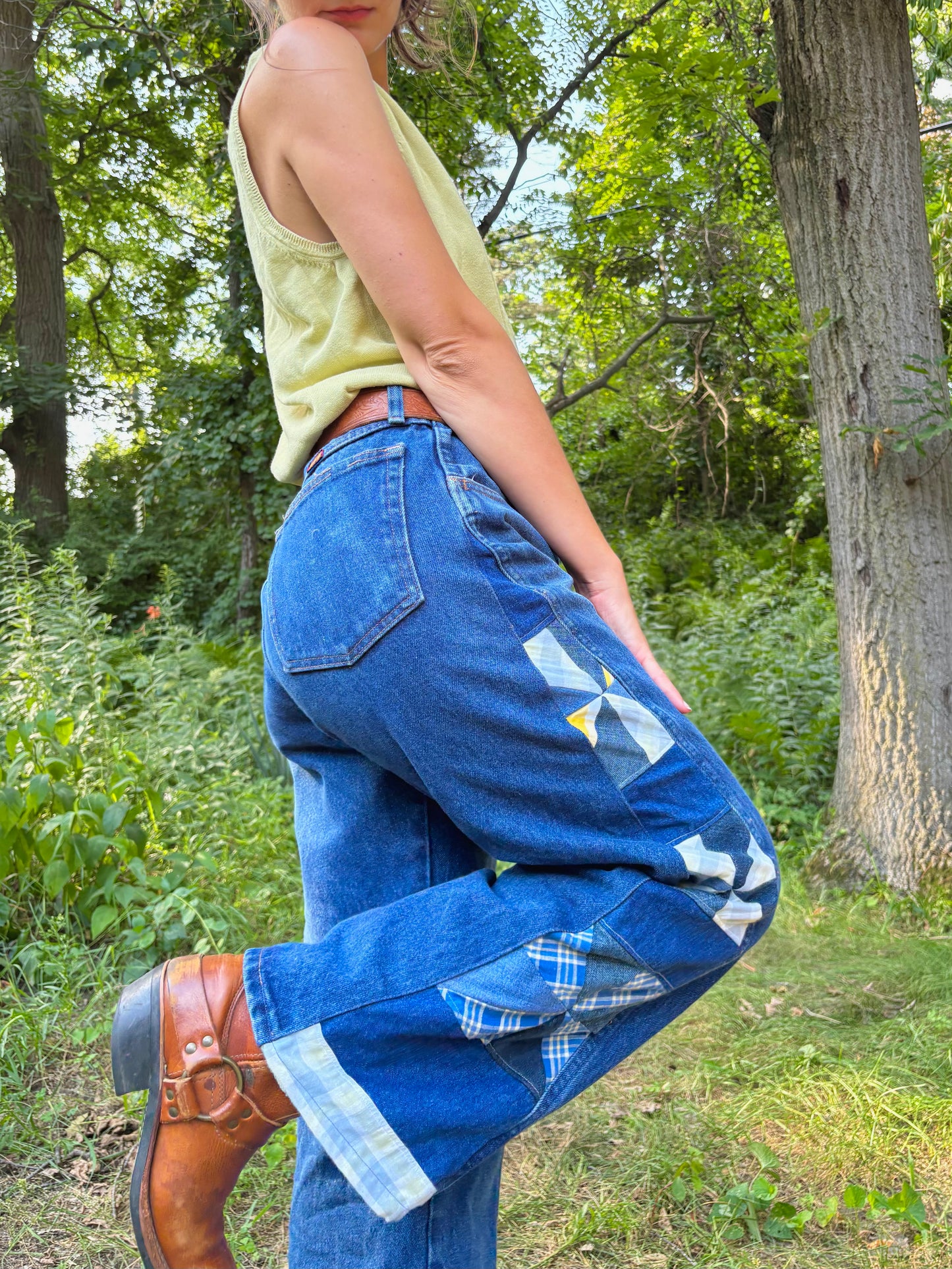 Blue Plaid Pinwheel Rustlers