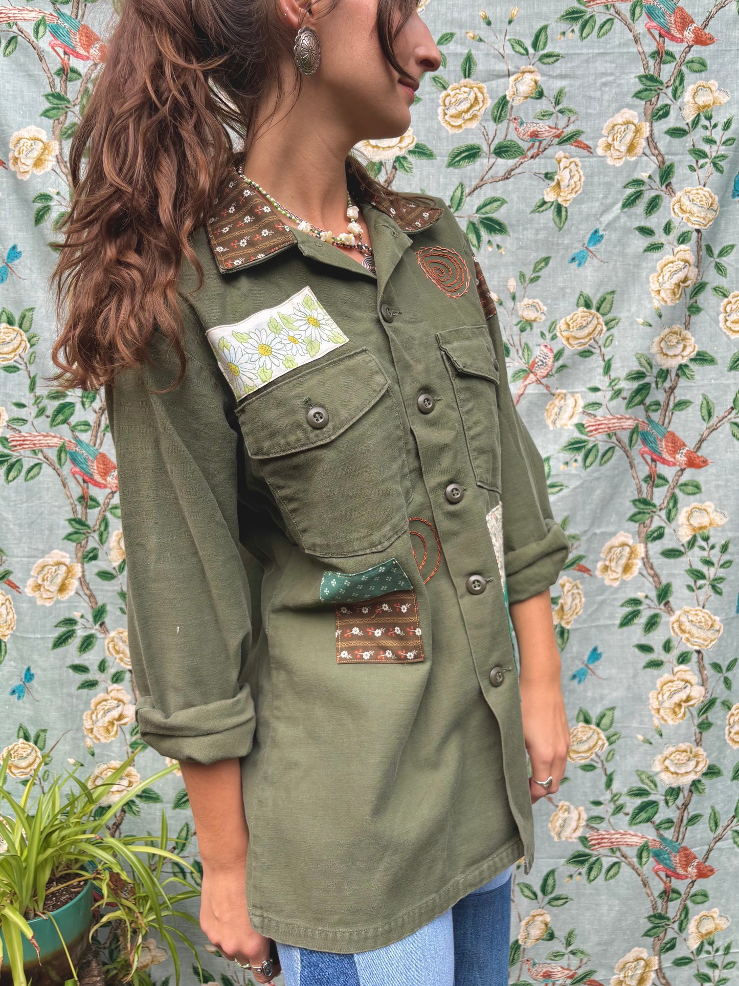 𓆟 Embroidered & Patched OG 107 Army Shirt