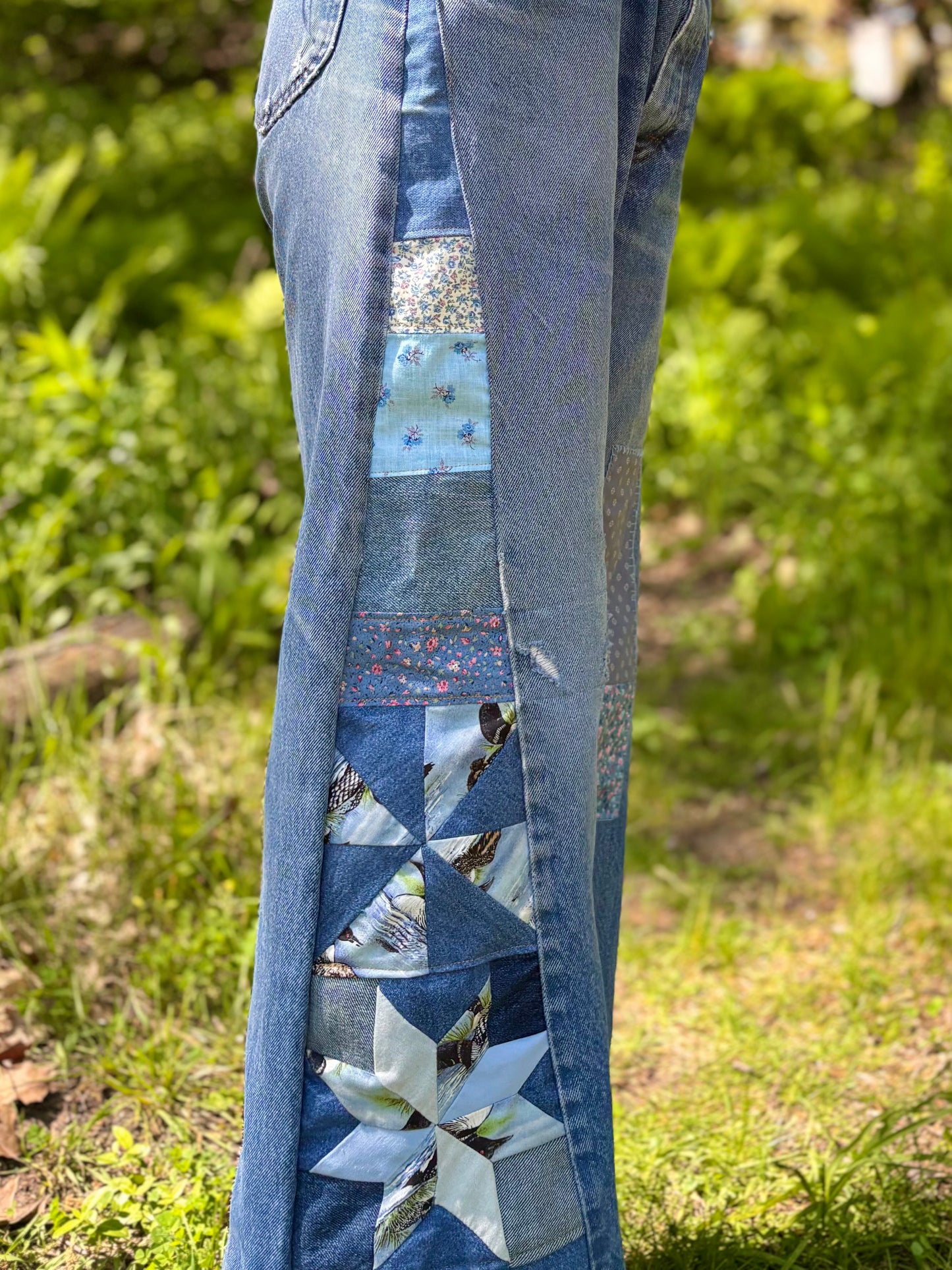 𓅬 Star & Pinwheel Patchwork Loon Lees