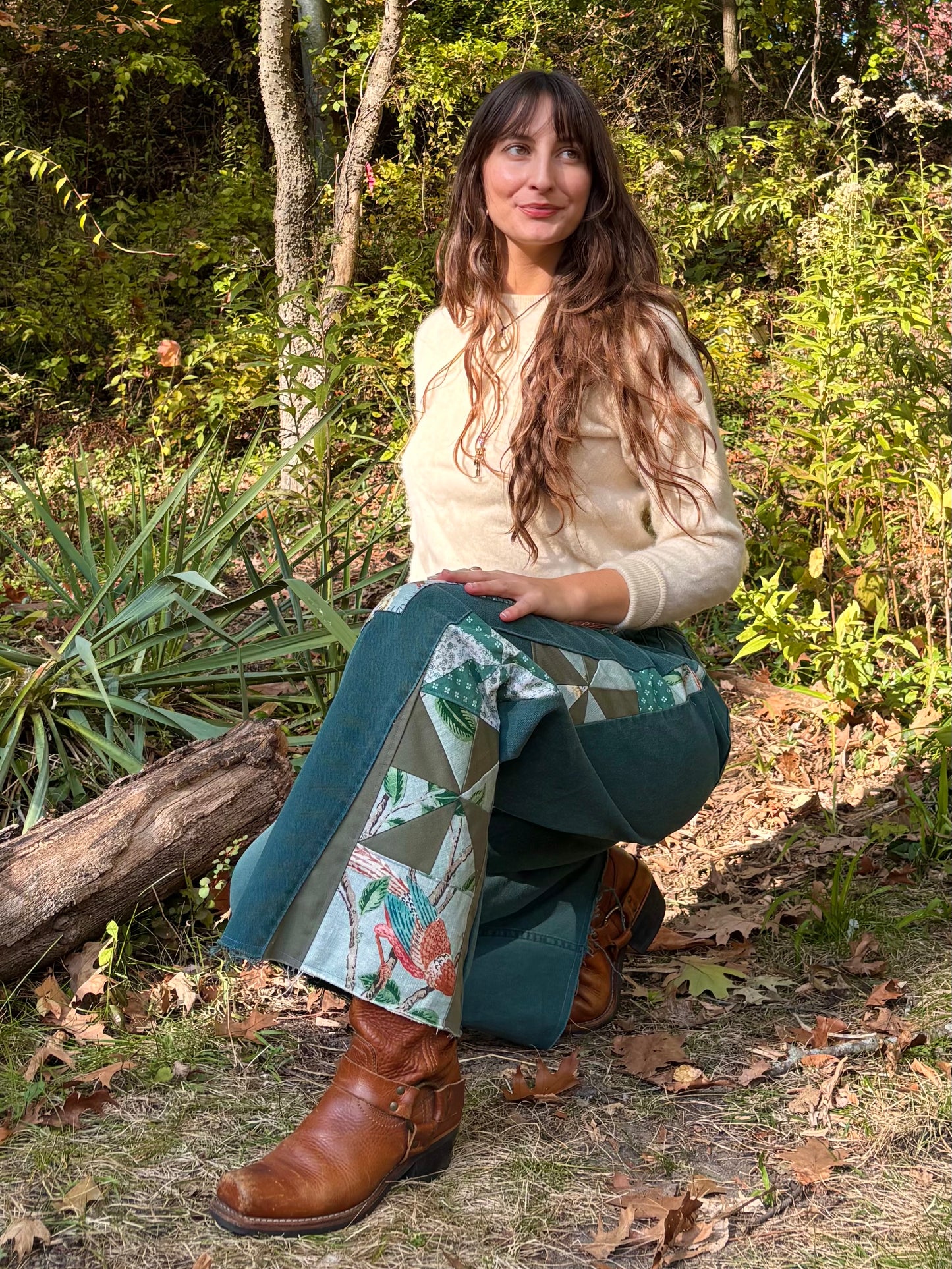 Forest Green Pinwheel Zena Jeans