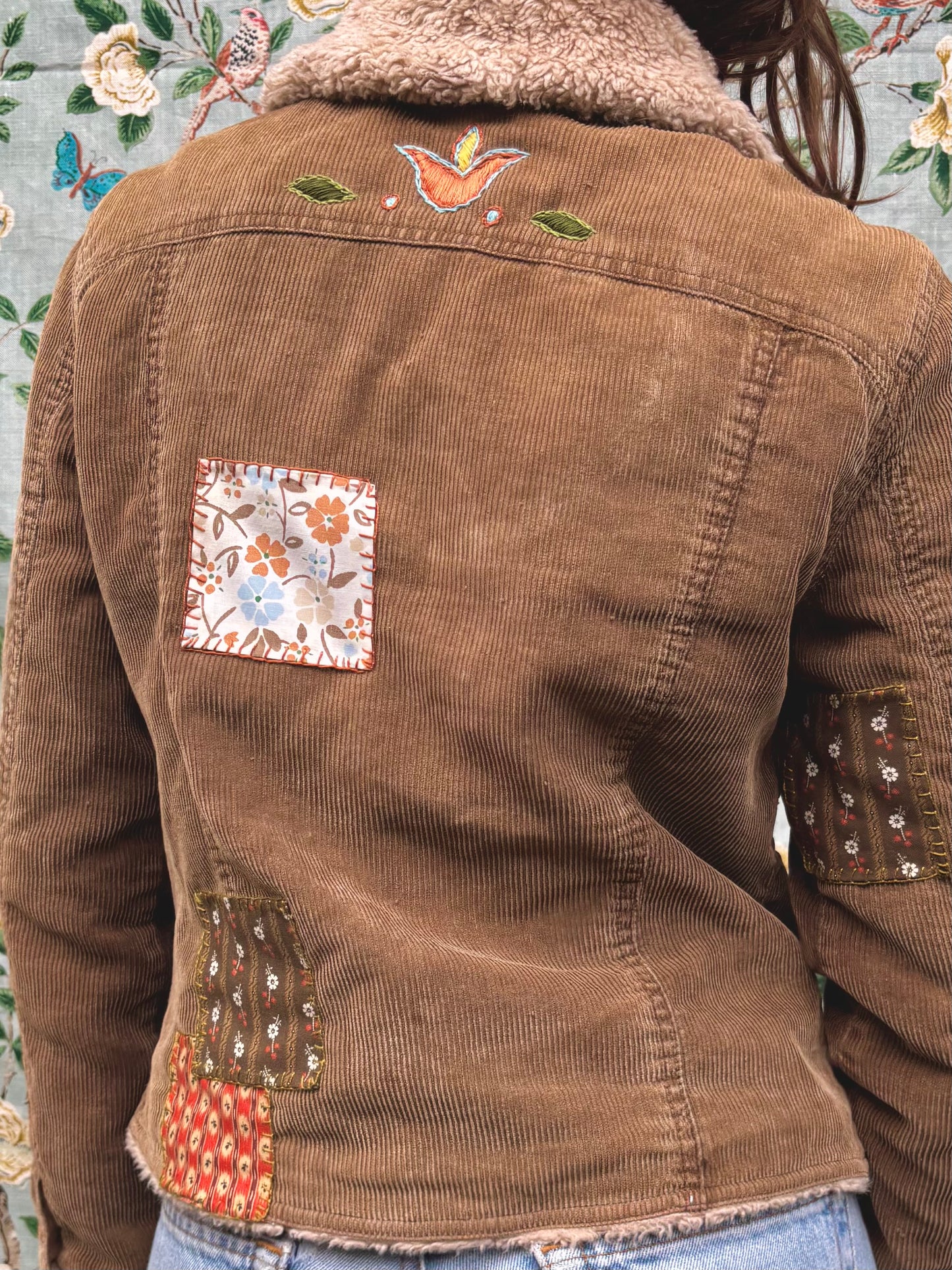🤎 Embroidered & Patched Corduroy Jacket