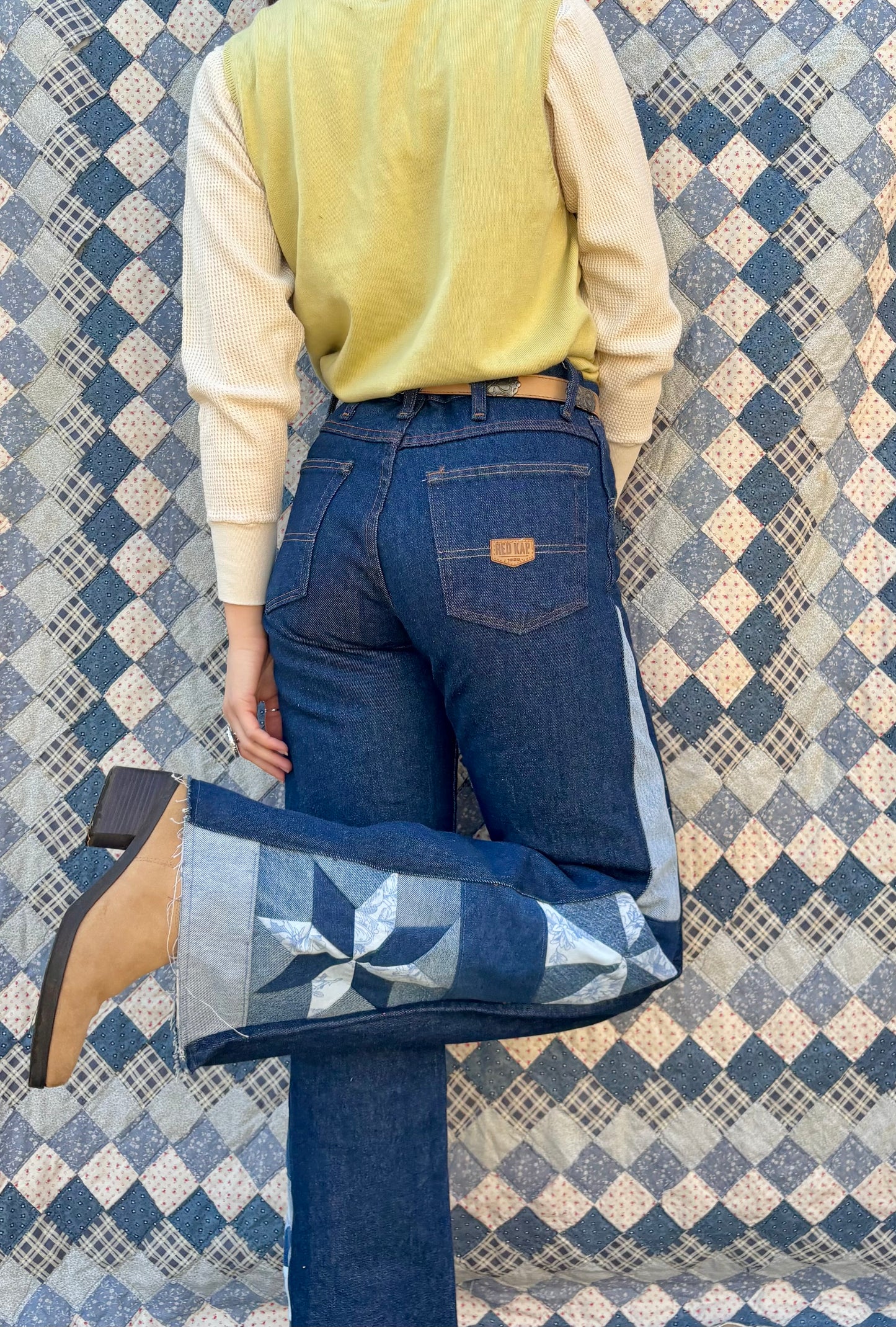 Embroidered Blue Star & Pinwheel Jeans