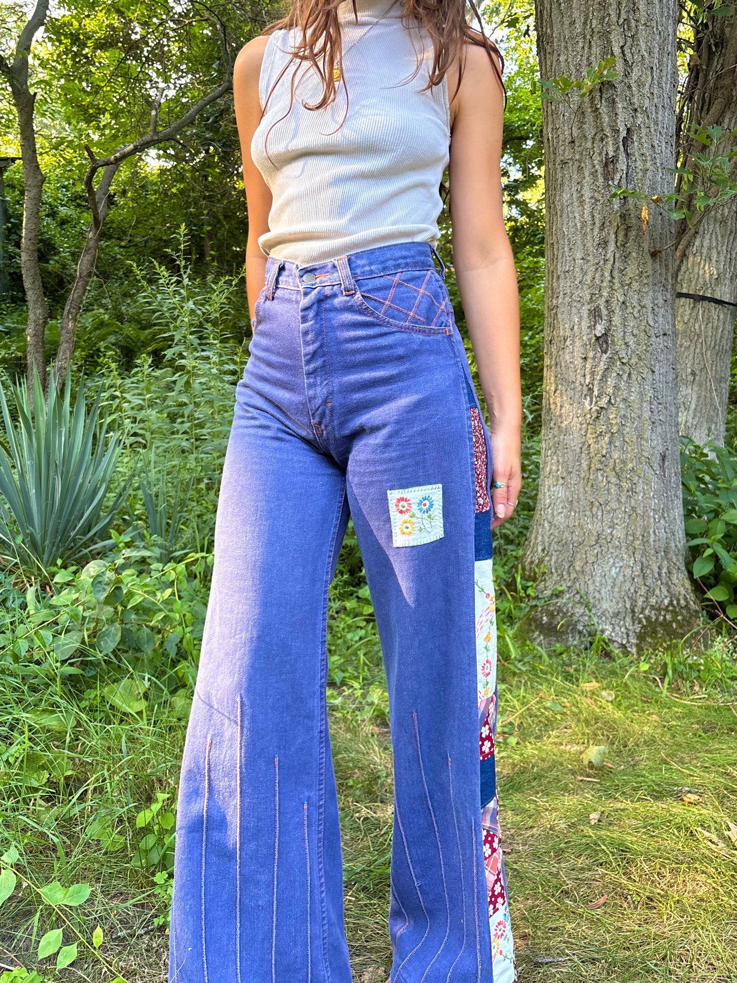 Violet 1970s Pinwheel Flares