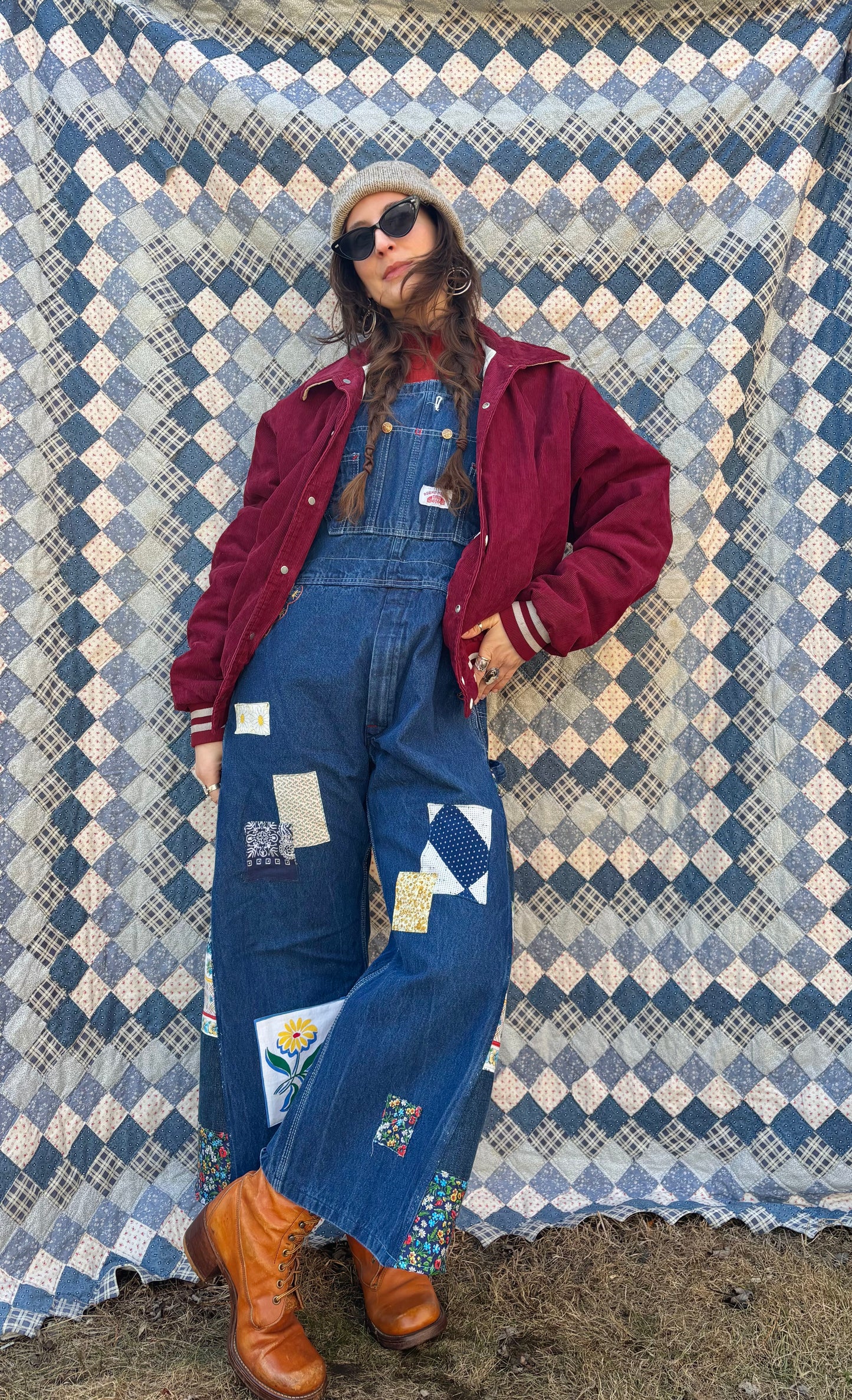 Spring Florals Patchwork Overalls