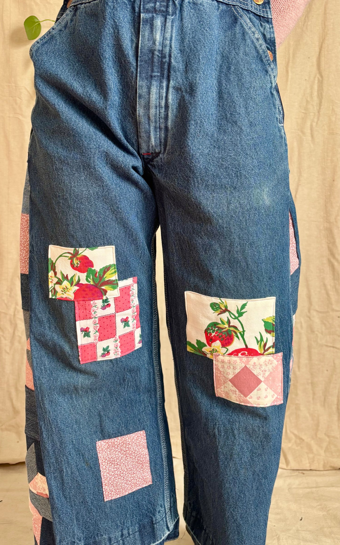 Strawberry Star & Pinwheel Overalls