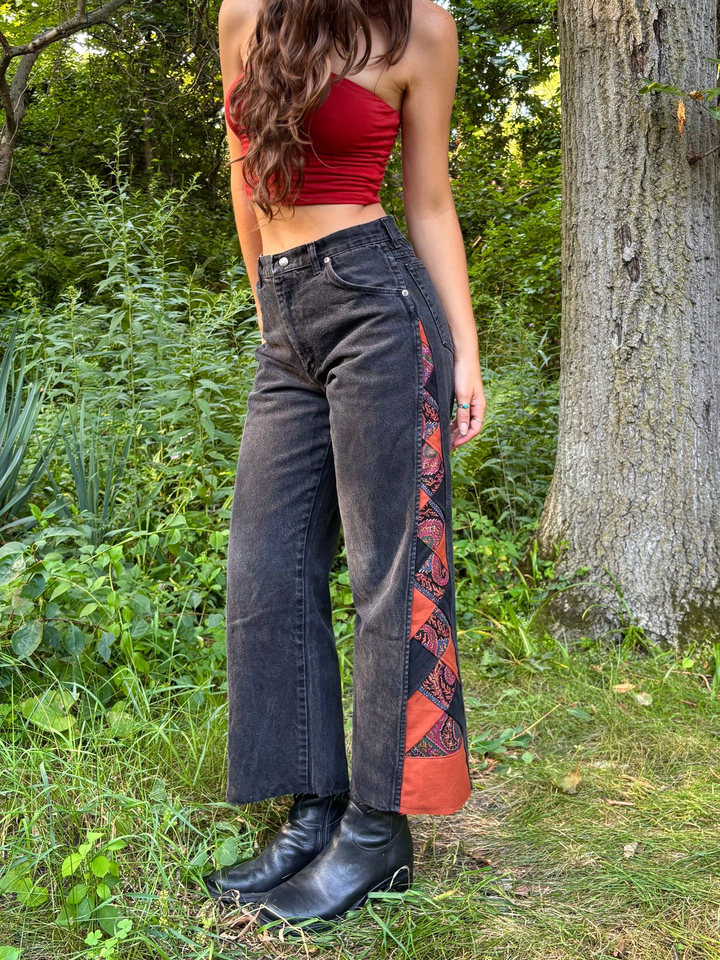 Black Wrangler Diamond Quilt Jeans