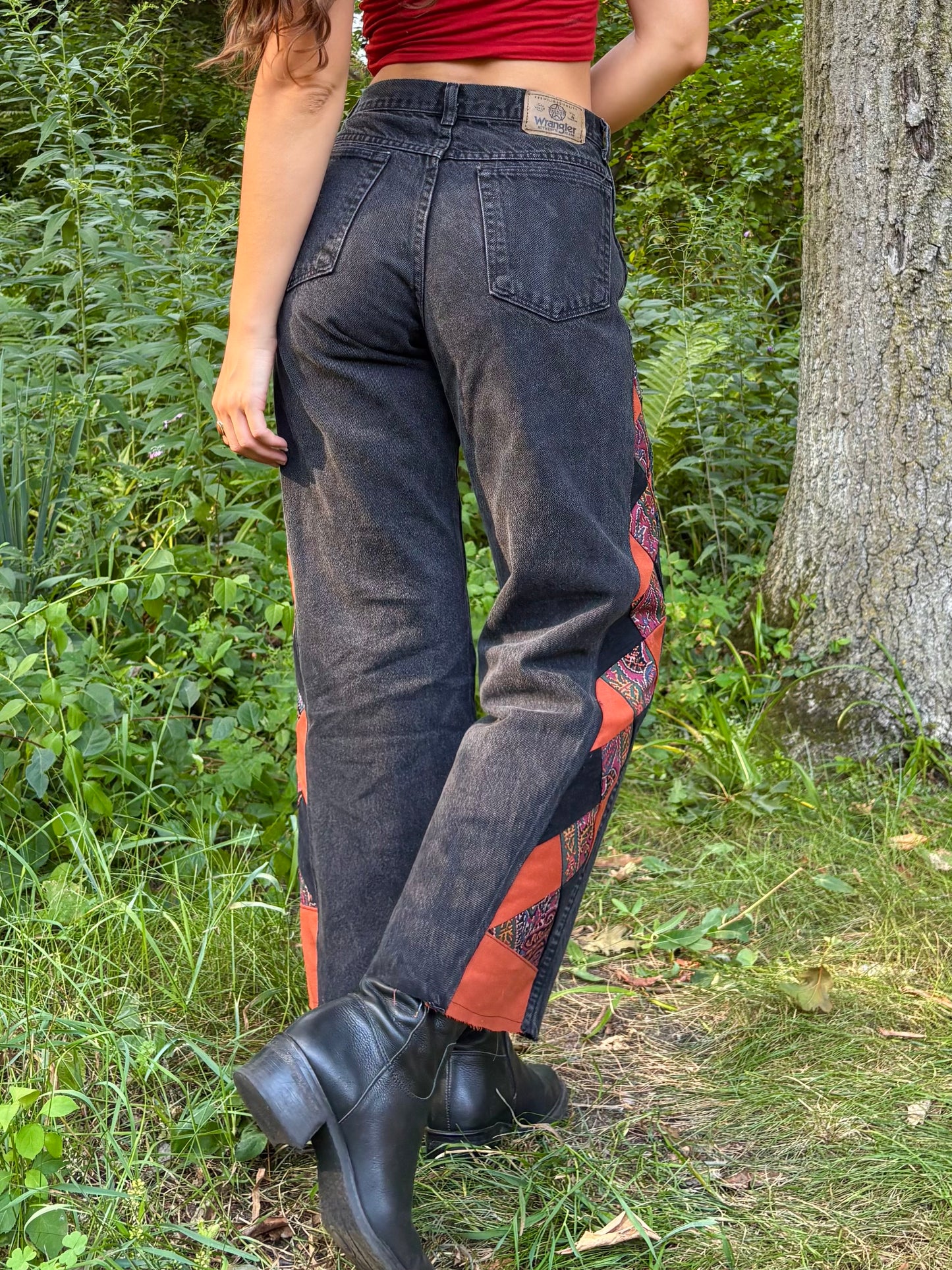 Black Wrangler Diamond Quilt Jeans