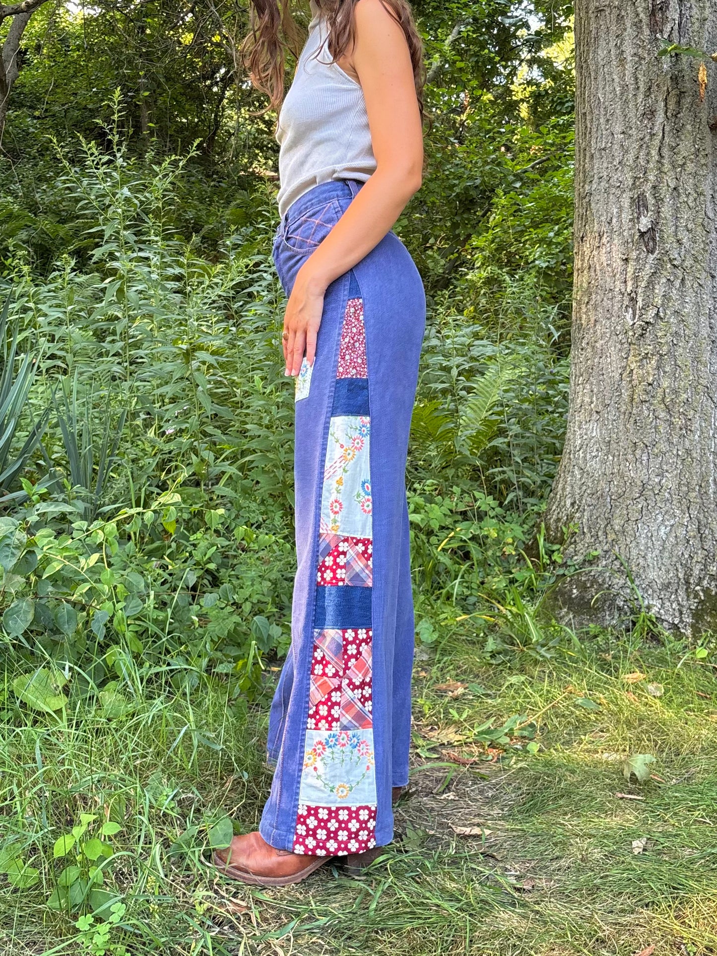 Violet 1970s Pinwheel Flares