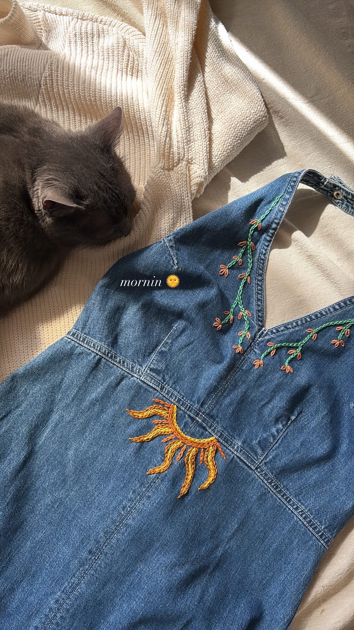 Poppy Embroidered Denim Dress