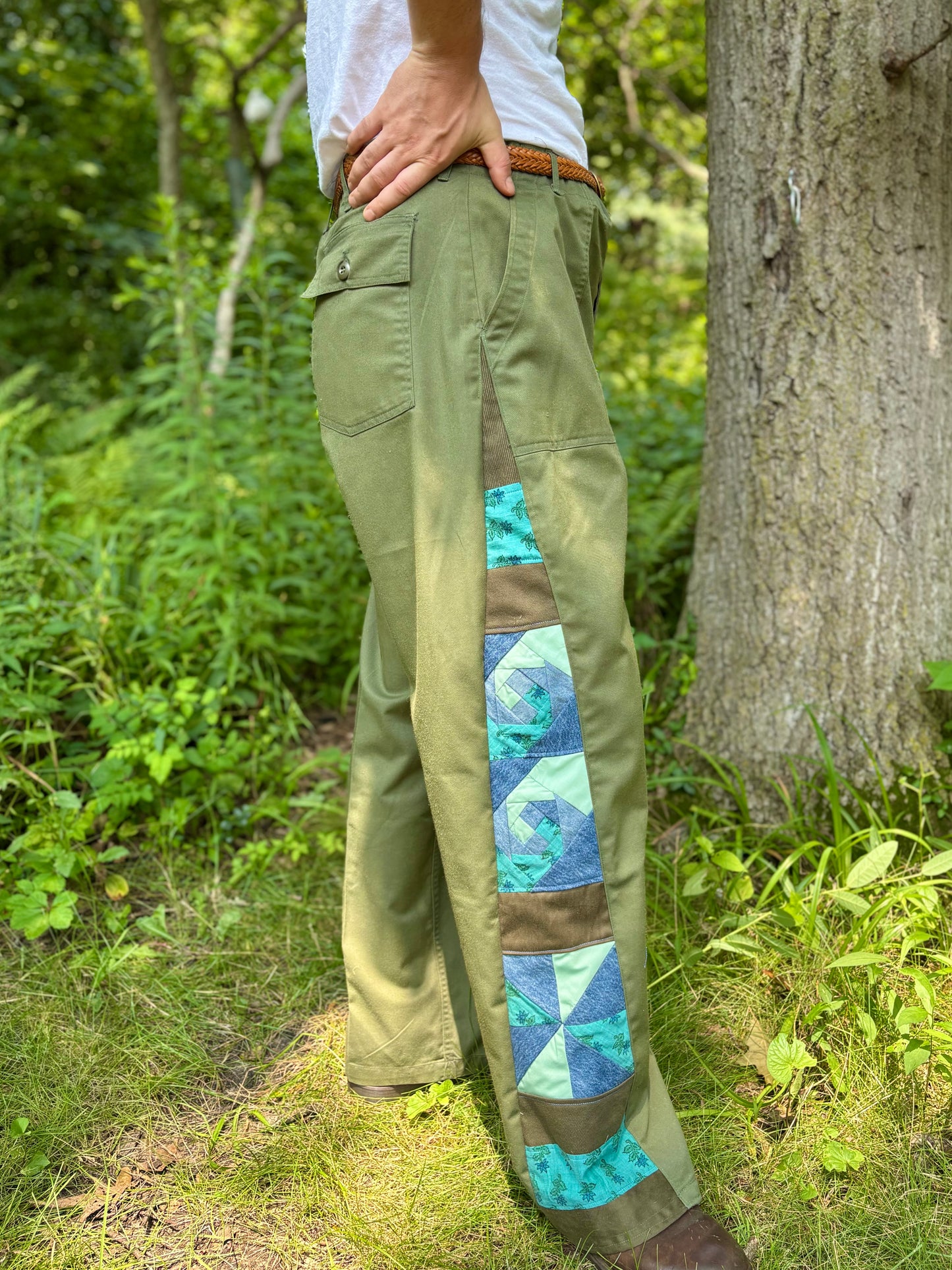 Olive Green Swirl Army Pants