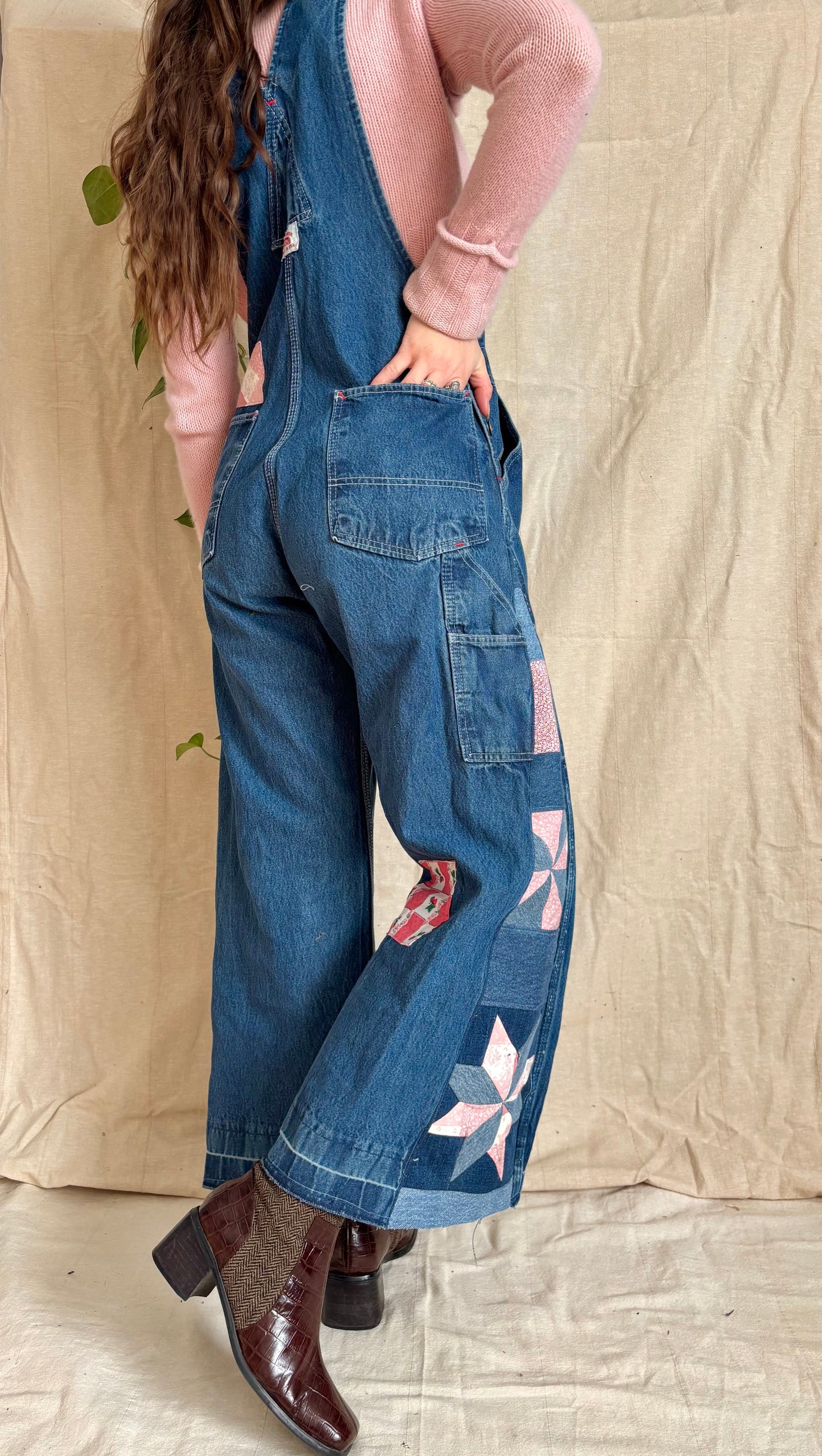 Strawberry Star & Pinwheel Overalls