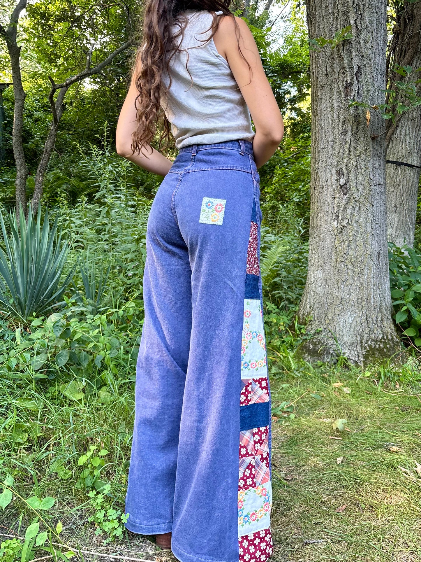 Violet 1970s Pinwheel Flares