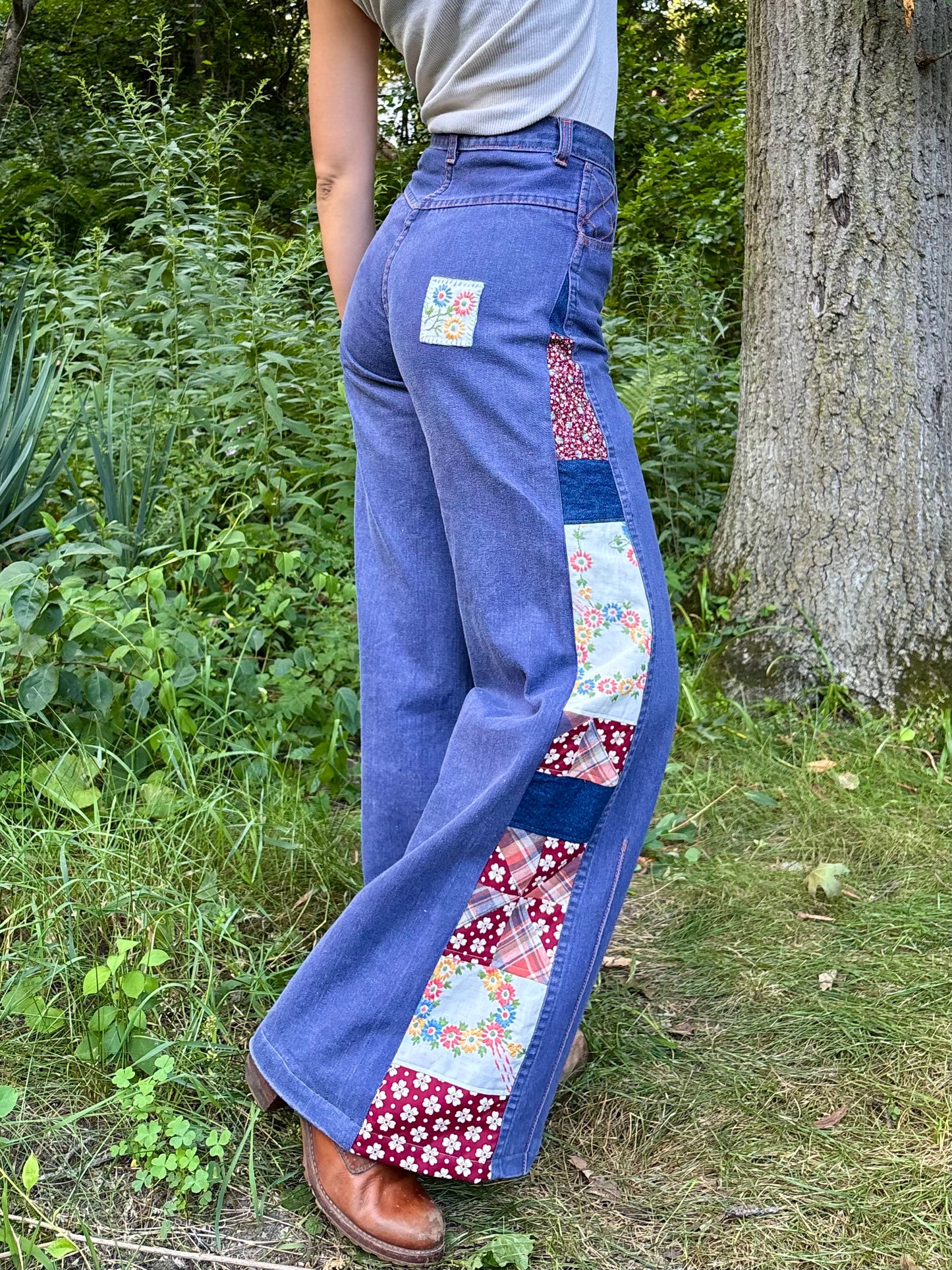 Violet 1970s Pinwheel Flares