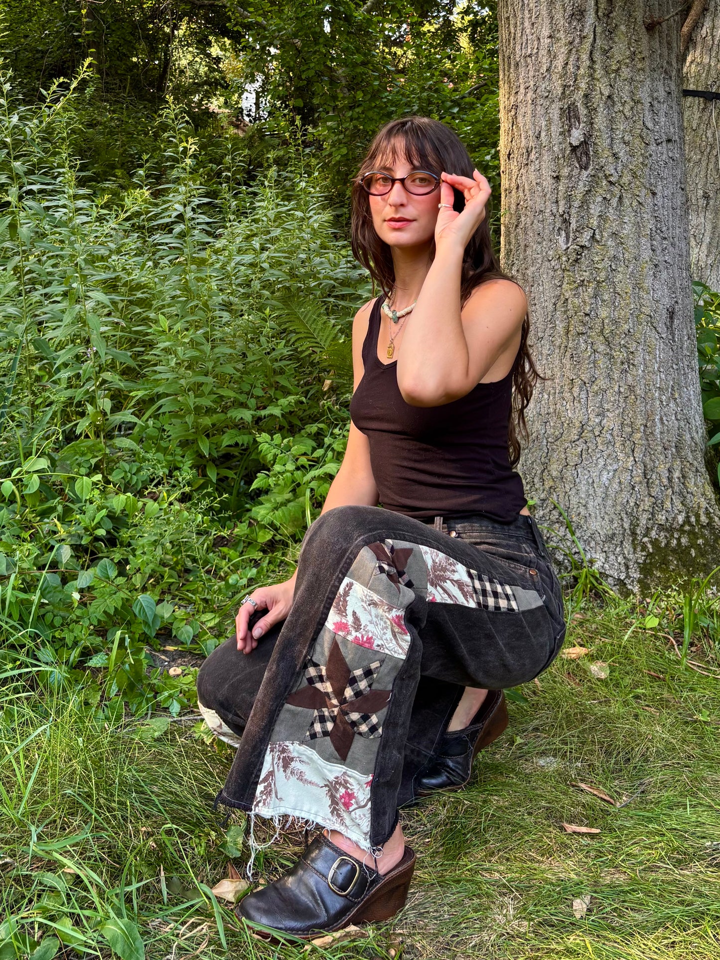 Brown Star Quilt Wrangler Jeans 🤎