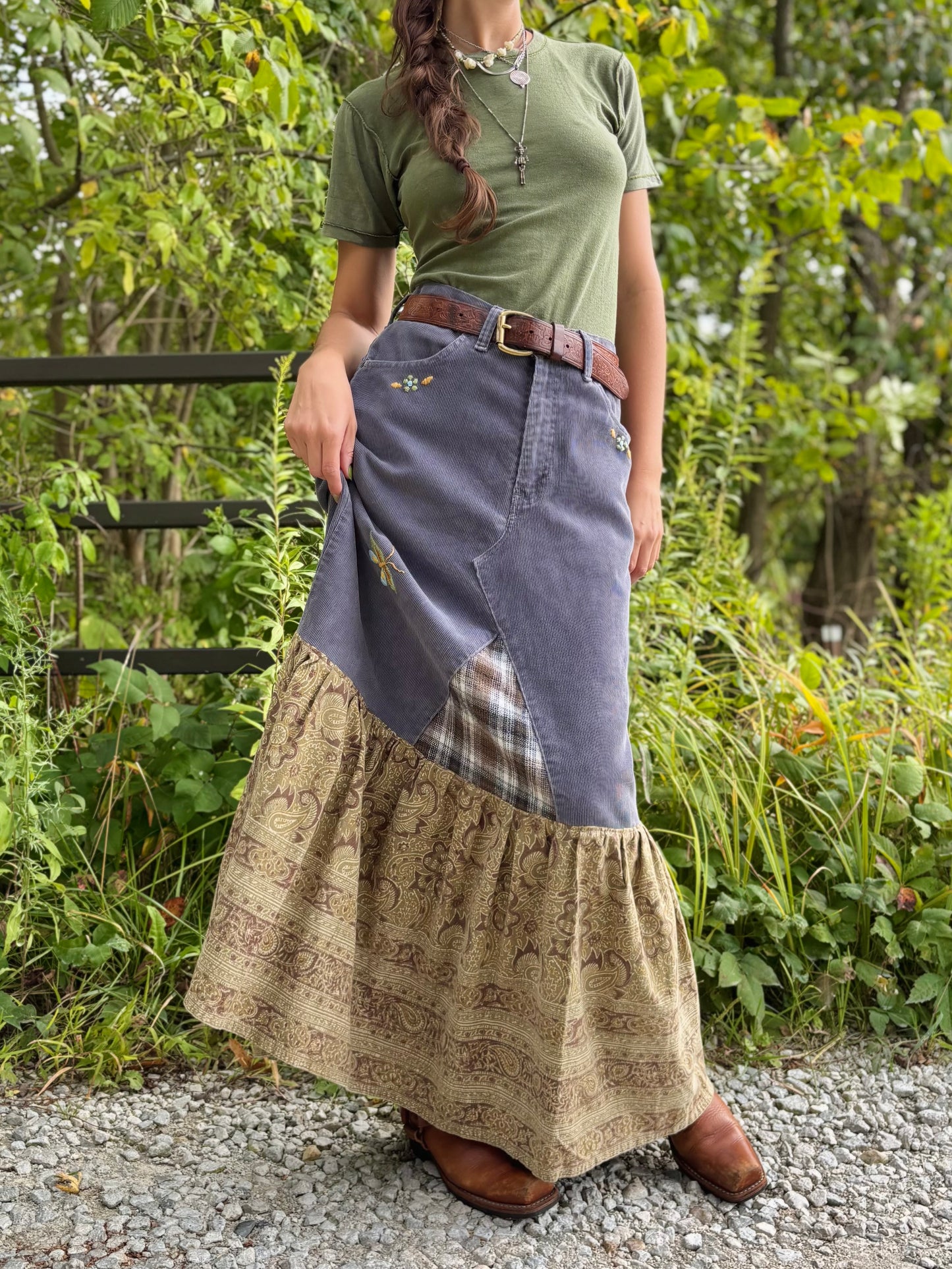 Corduroy Ruffle Skirt