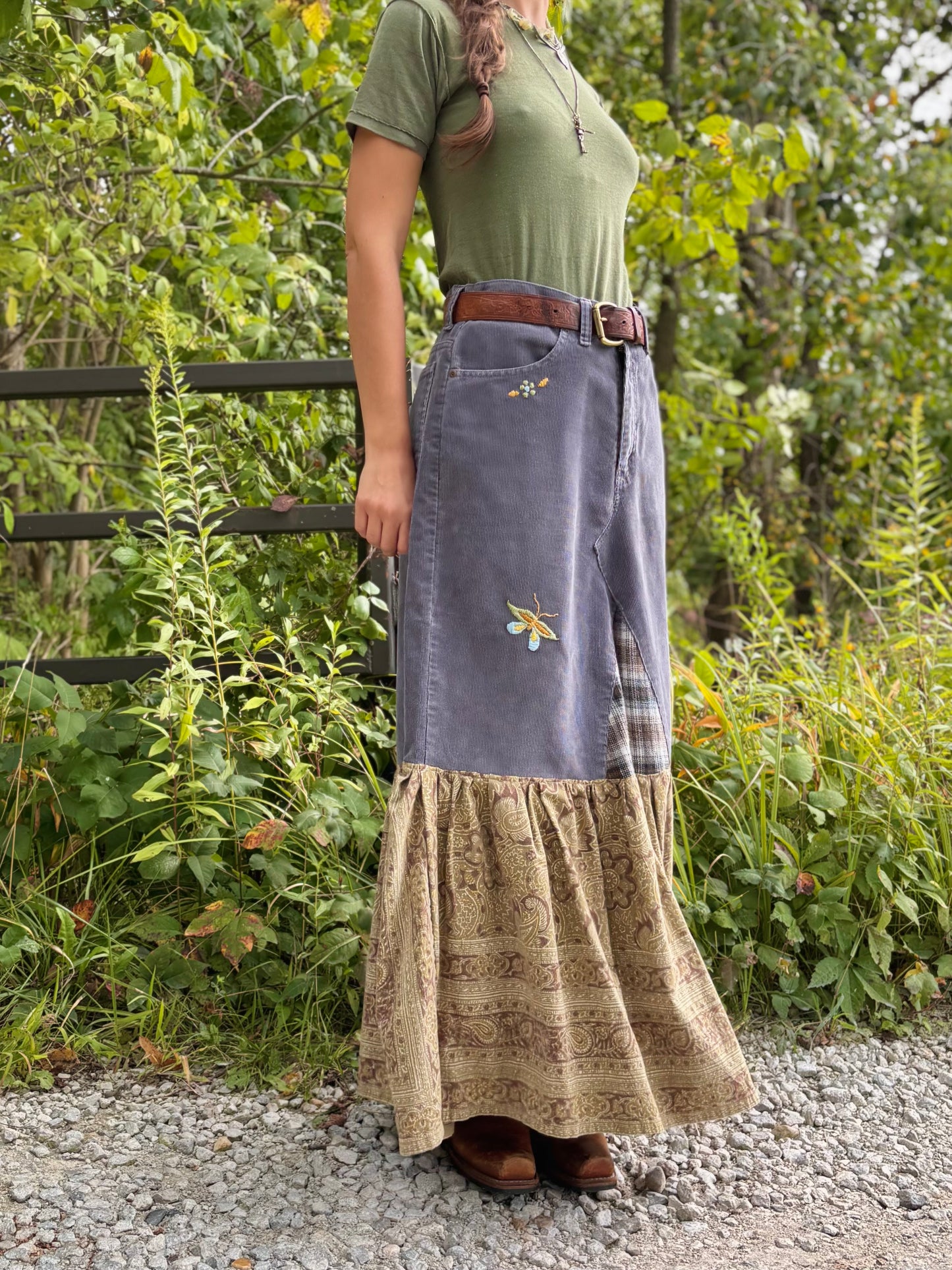 Corduroy Ruffle Skirt